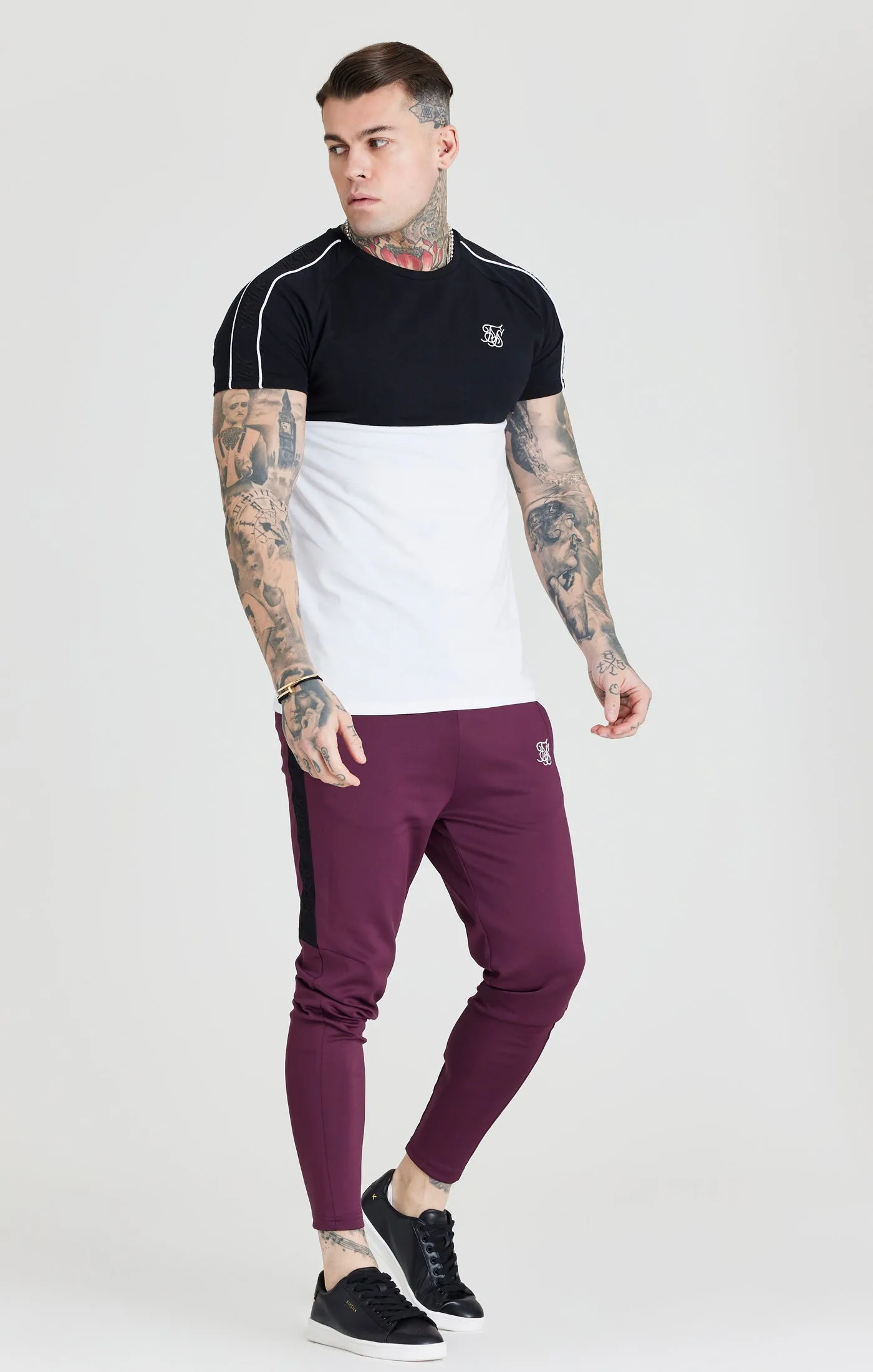 SikSilk Taped Square Hem Tee - Black & White sold by Siksilk product image thumbnail 4