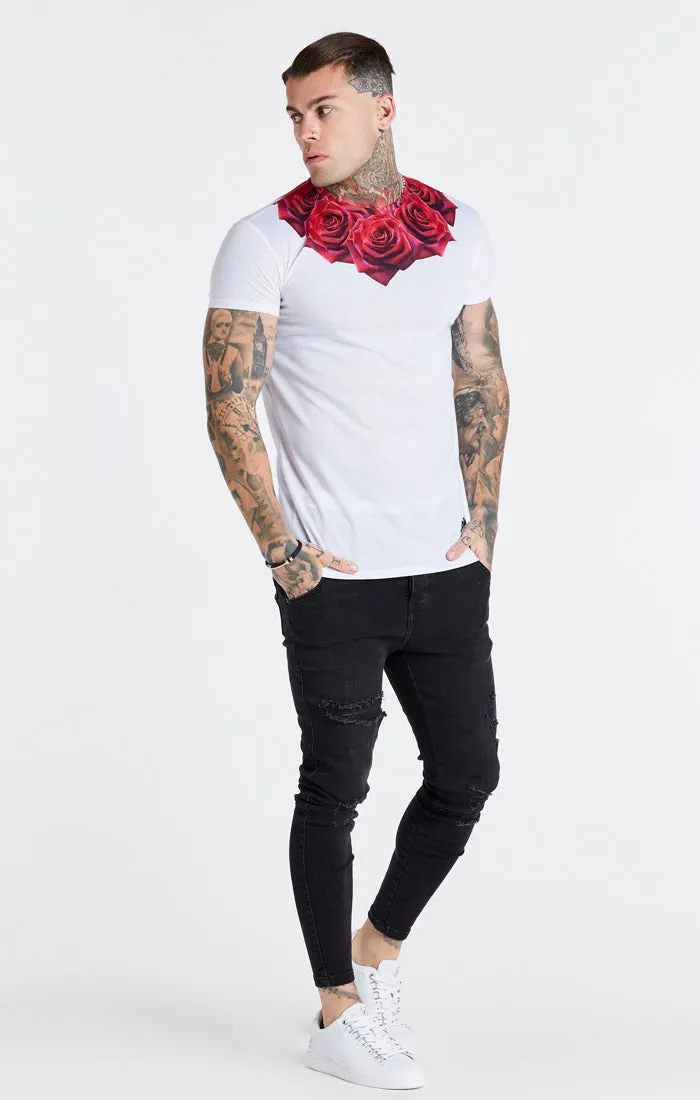White Rose Muscle Fit T-Shirt sold by Siksilk product image thumbnail 4