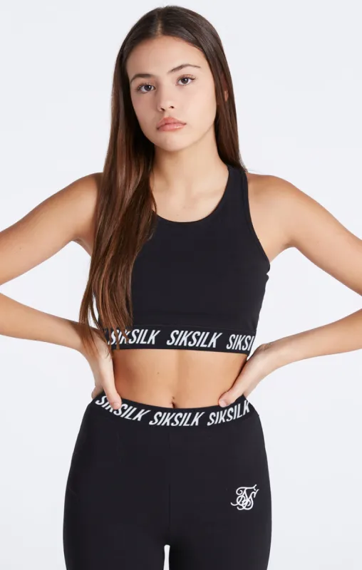 Girls Black Essentials Taped Bralette sold by Siksilk