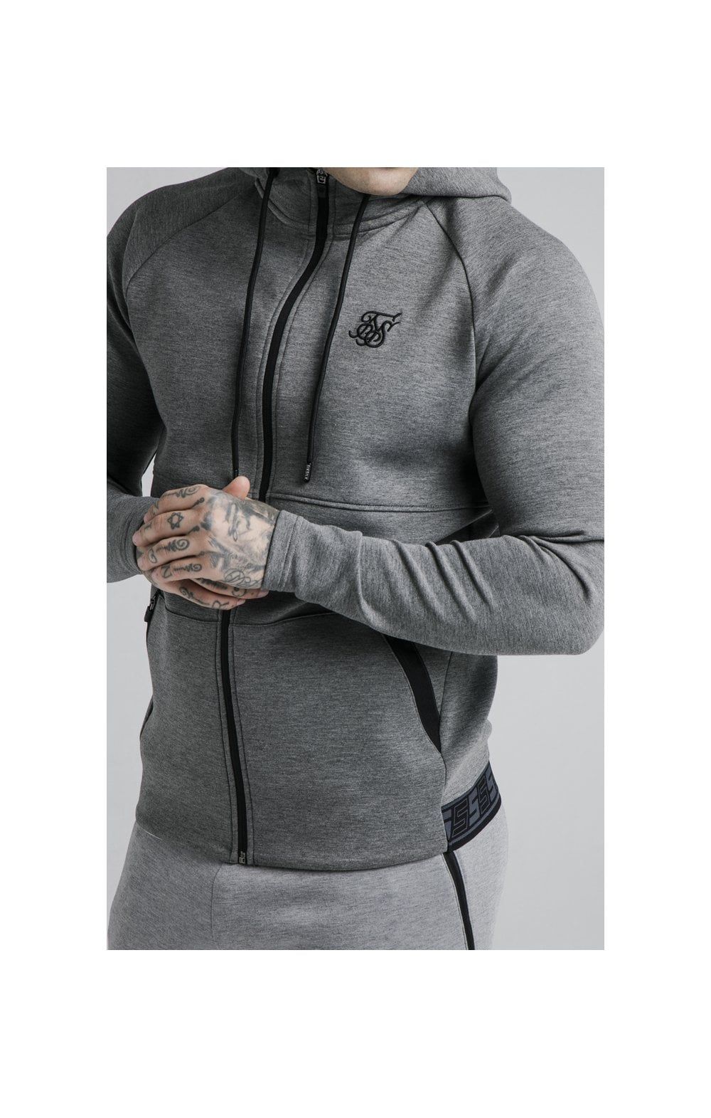 SikSilk Exhibit Zip Through Hoodie - Grey Marl sold by Siksilk product image thumbnail 2