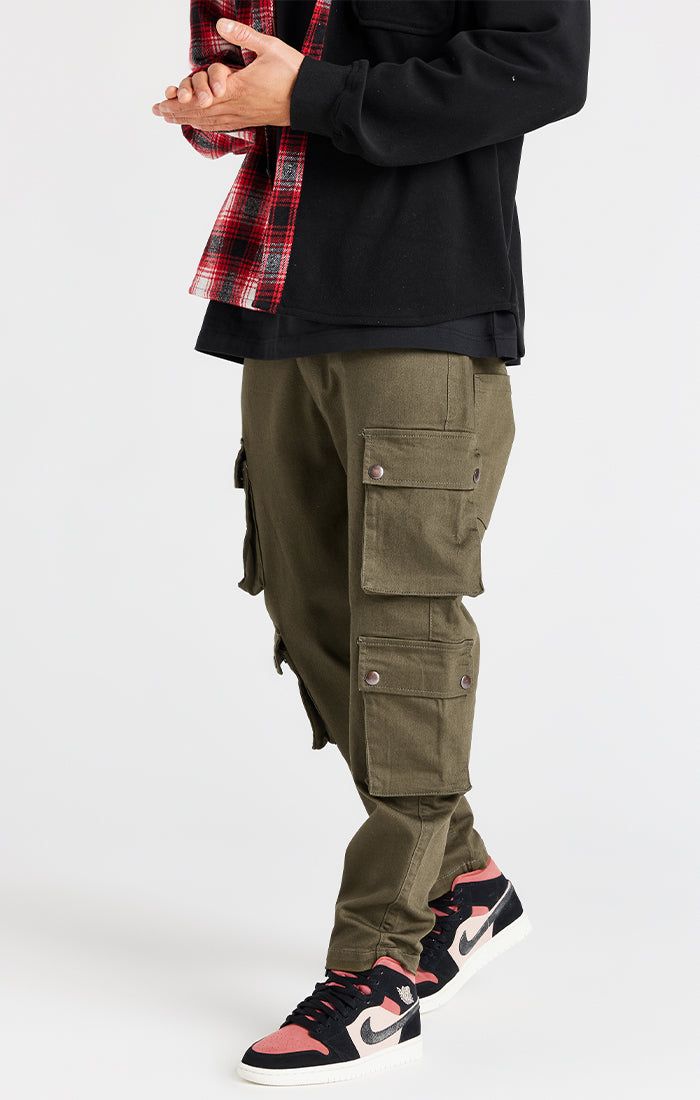 Khaki Loose Fit Cargo Pant sold by Siksilk product image thumbnail 2