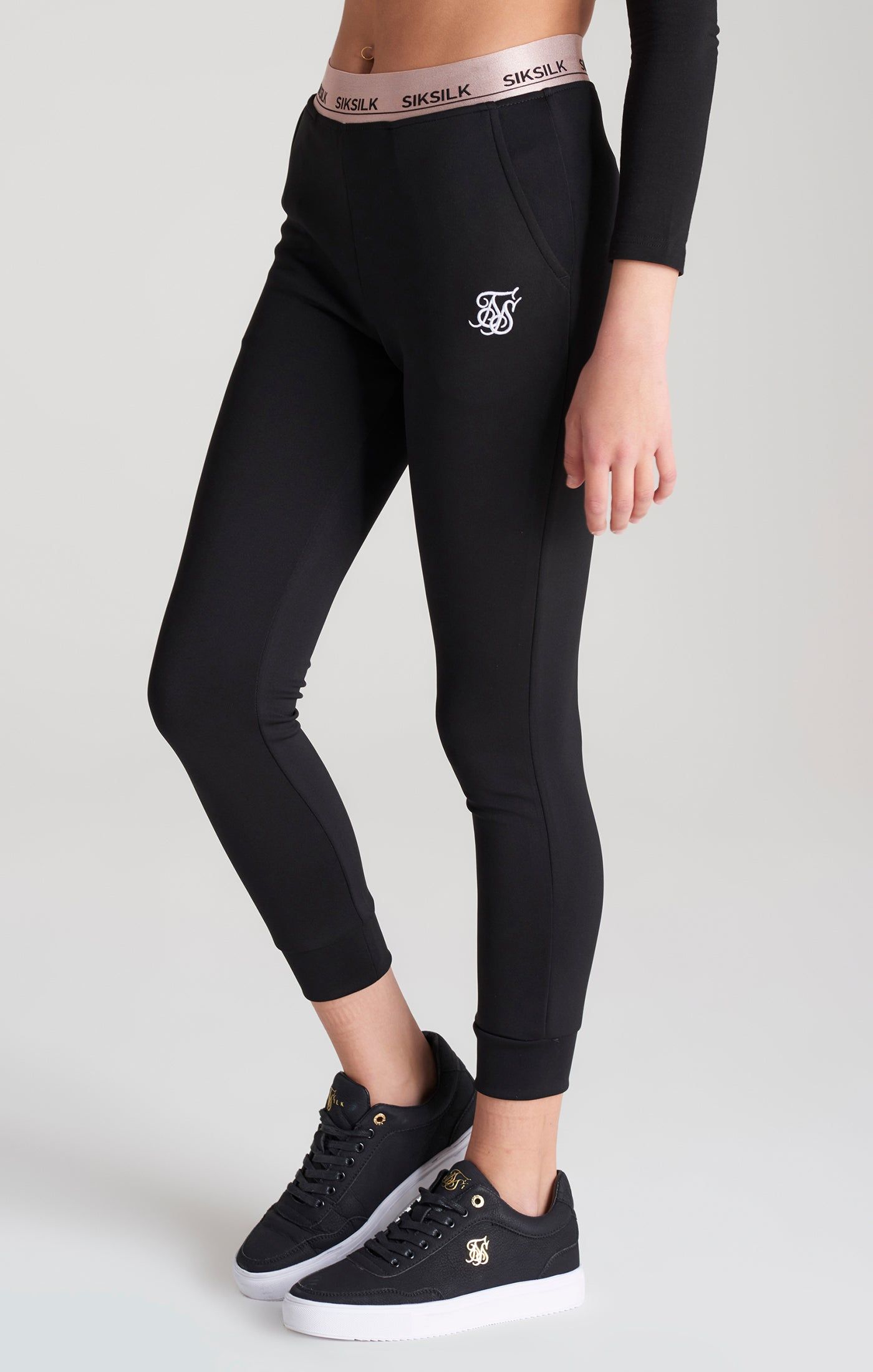 Girls Black Taped Track Pant sold by Siksilk product image thumbnail 2