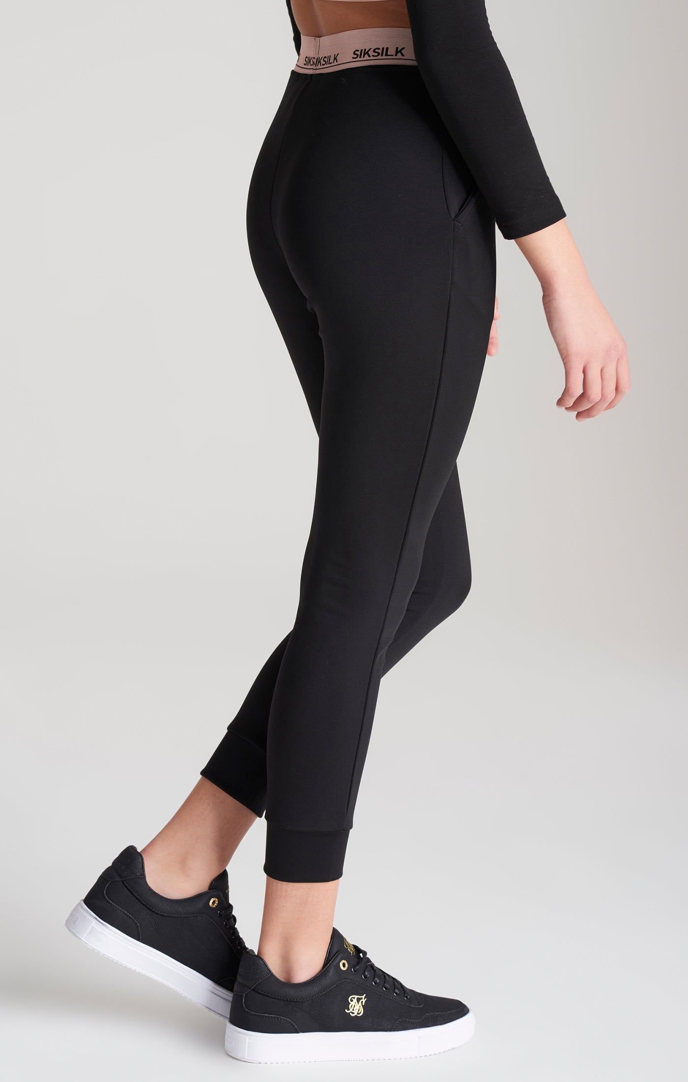 Girls Black Taped Track Pant sold by Siksilk product image thumbnail 3