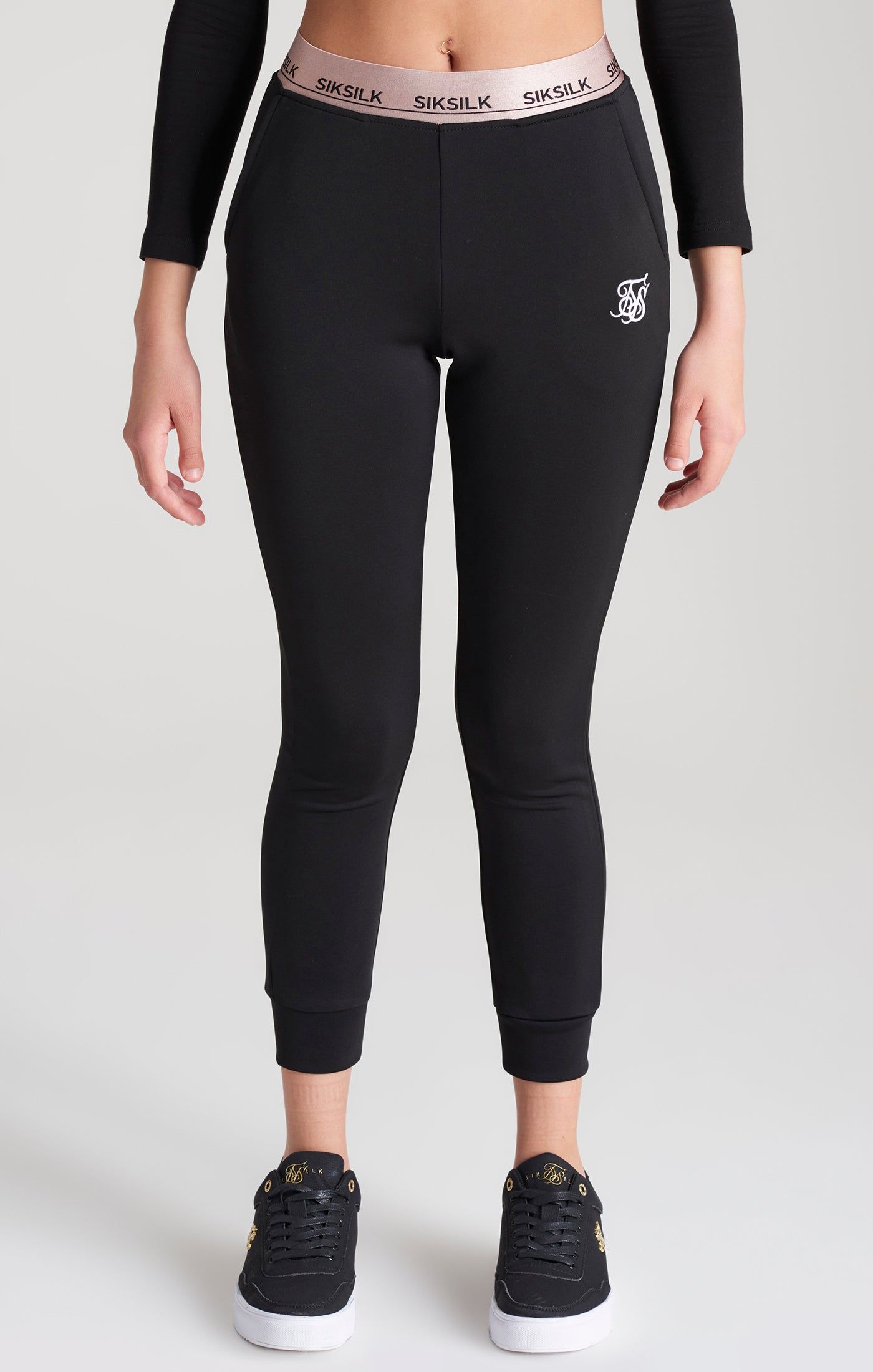 Girls Black Taped Track Pant sold by Siksilk