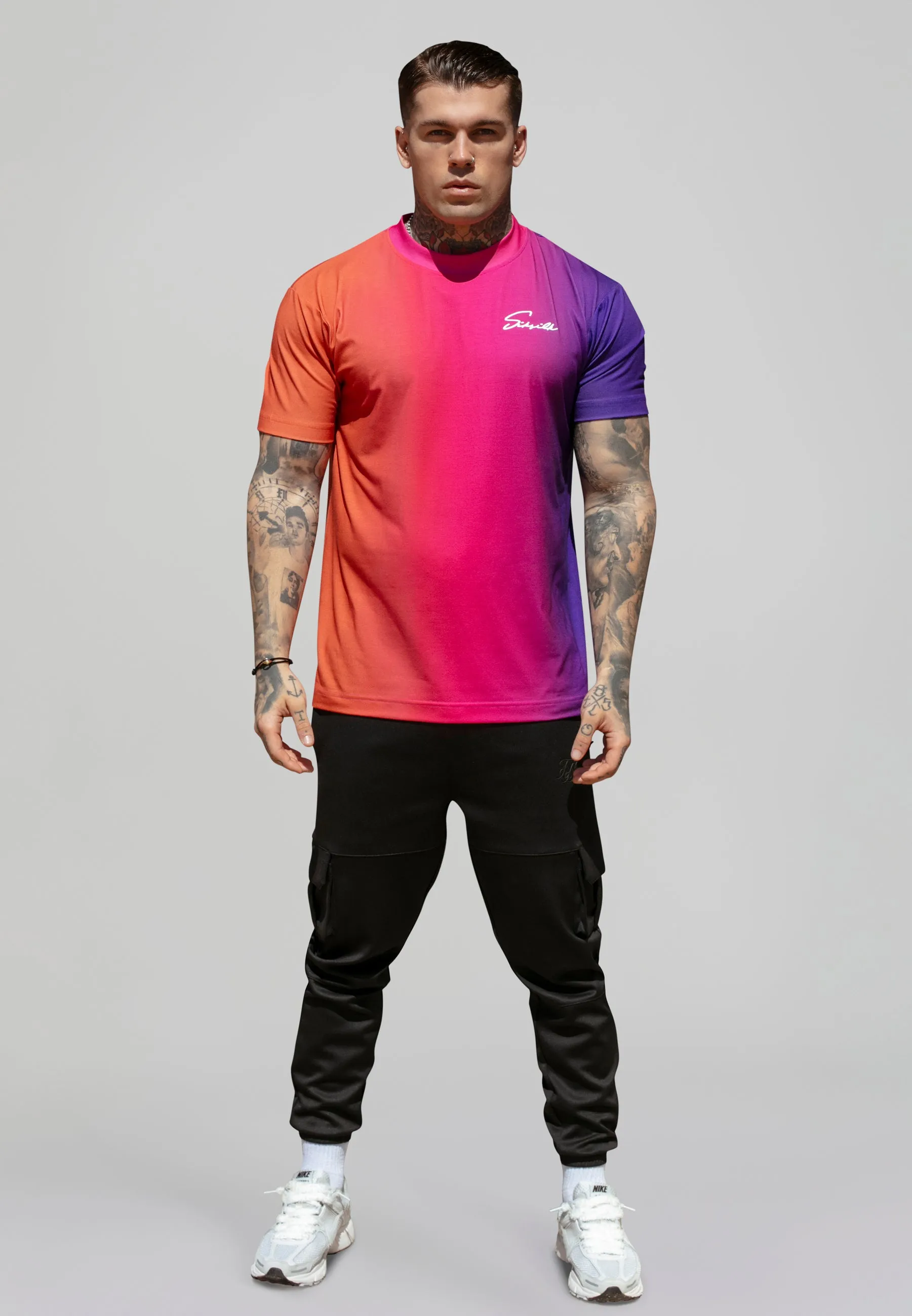 Pink Purple Script Fade T-Shirt sold by Siksilk product image thumbnail 2