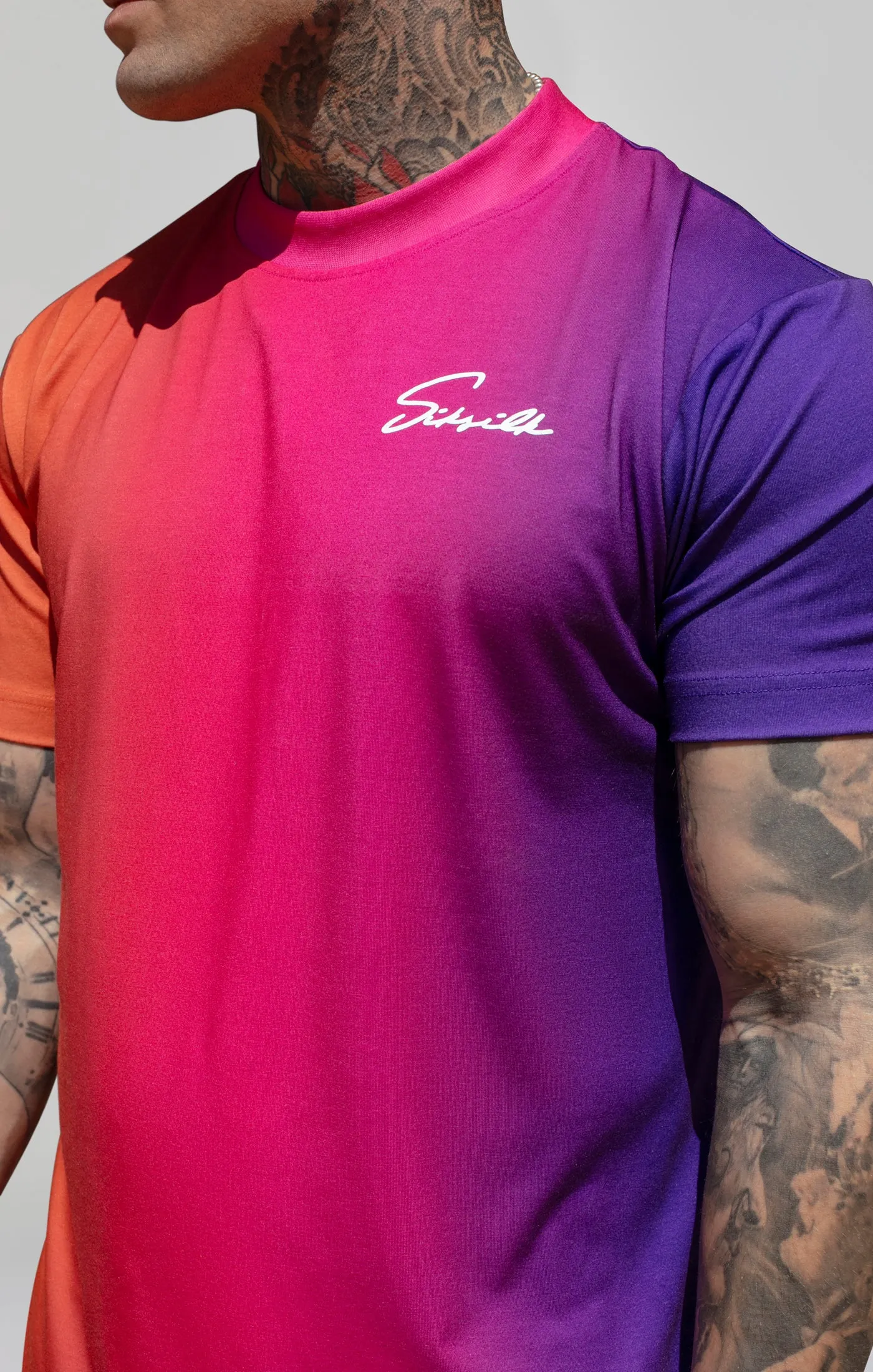 Pink Purple Script Fade T-Shirt sold by Siksilk product image thumbnail 3