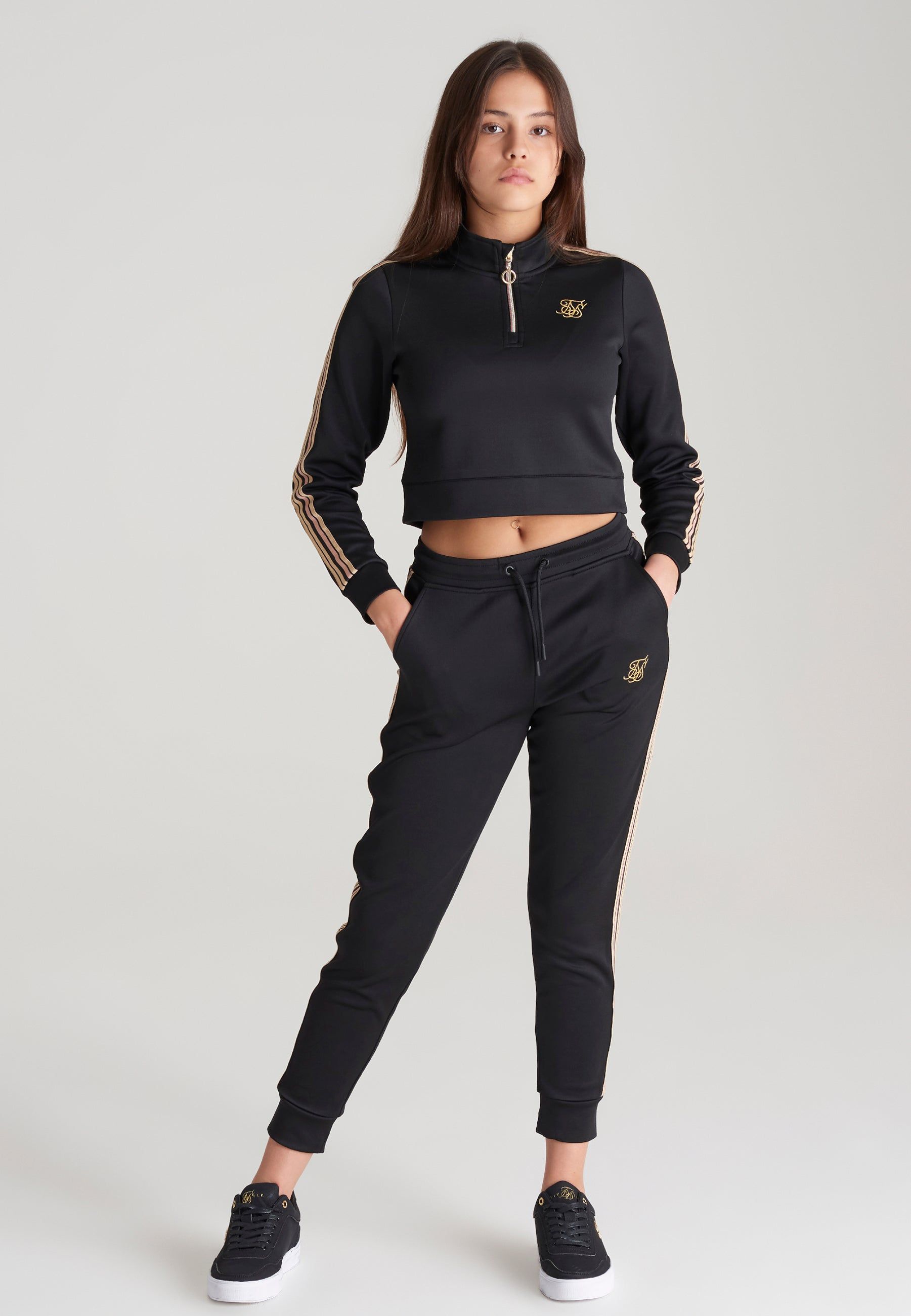 Girls Black Taped Track Pant sold by Siksilk product image thumbnail 5