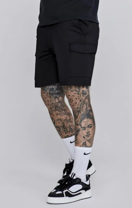 Black Cargo Shorts sold by Siksilk