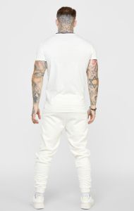 Ecru Gym Fit T-Shirt W Yarn Dyed Rib sold by Siksilk