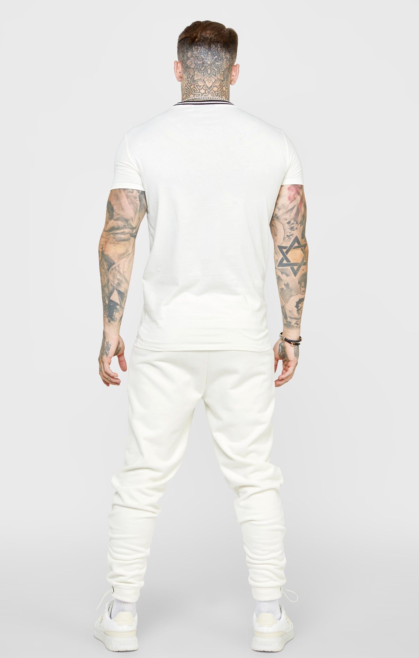 Ecru Gym Fit T-Shirt W Yarn Dyed Rib sold by Siksilk product image thumbnail 5