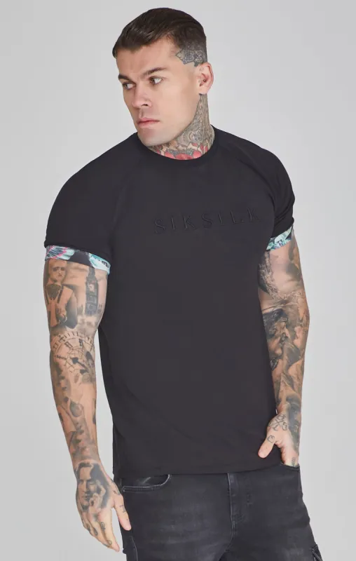 Black Roll Sleeve T-Shirt sold by Siksilk