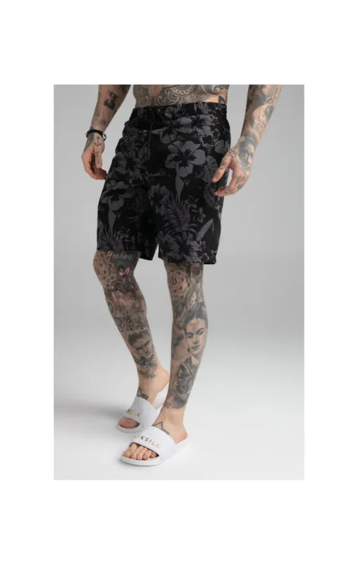 Black Hawaii Swim Short sold by Siksilk