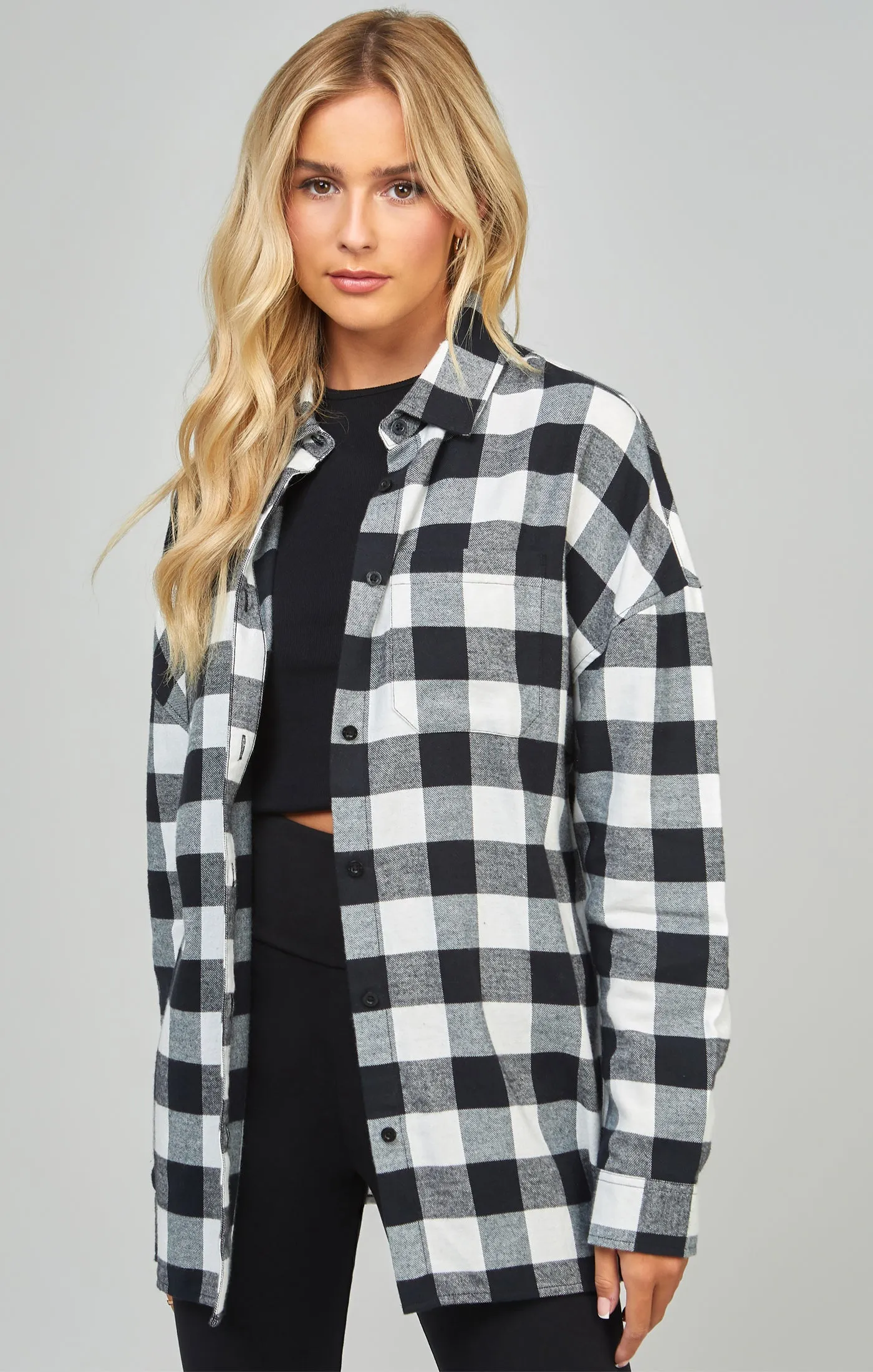 Black Check Shirt sold by Siksilk