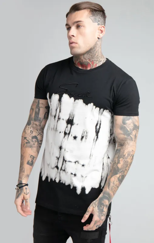 Black Tie Dye Flight Muscle Fit T-Shirt made by Siksilk