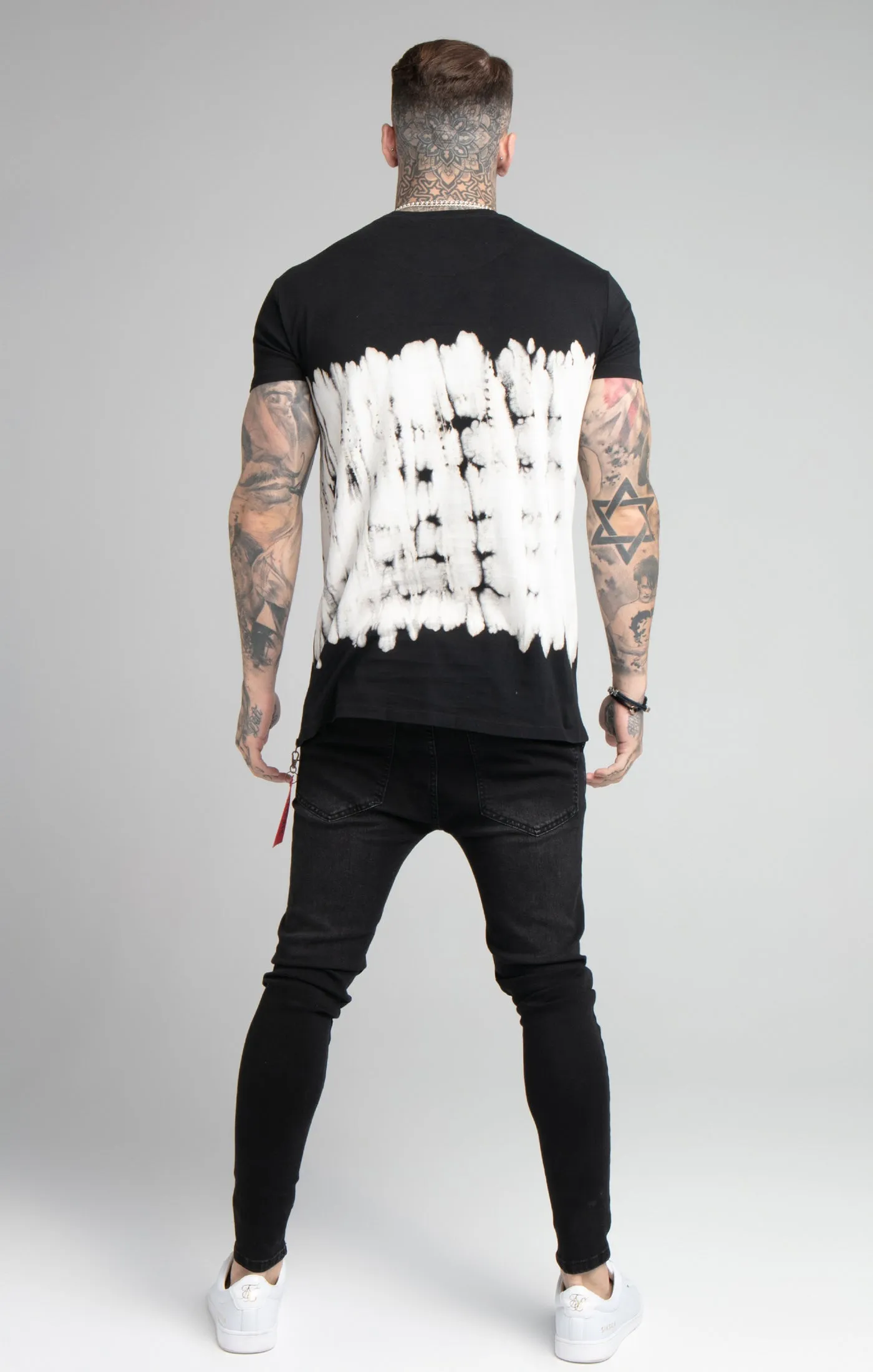 Black Tie Dye Flight Muscle Fit T-Shirt sold by Siksilk product image thumbnail 5
