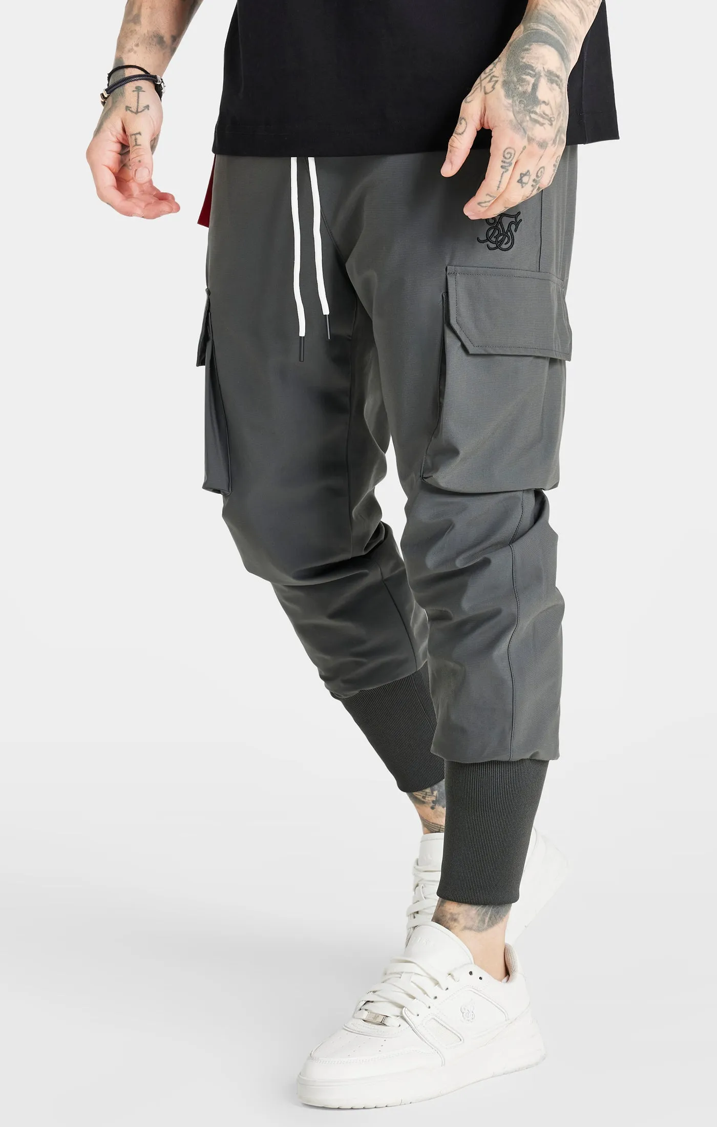 Dark Grey Tech Cargo Pant sold by Siksilk
