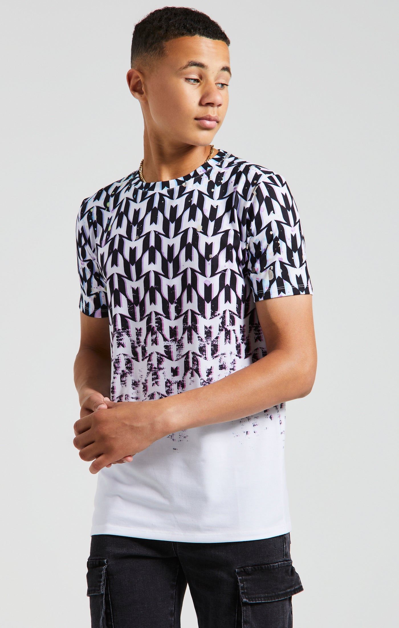 Boys Messi x SikSilk Black Logo T-Shirt sold by Siksilk