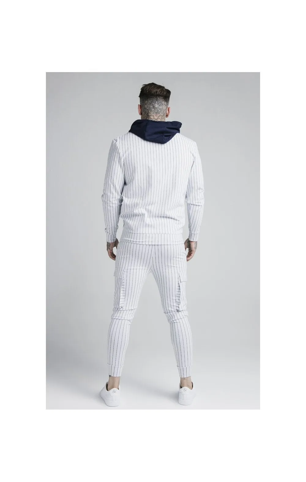 SikSilk Retro Sports Overhead Hoodie - Navy & White sold by Siksilk product image thumbnail 5