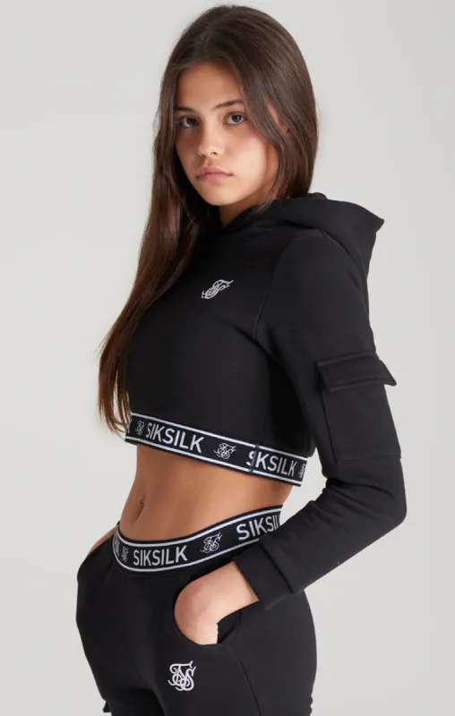 Girls Black Cargo Track Top sold by Siksilk
