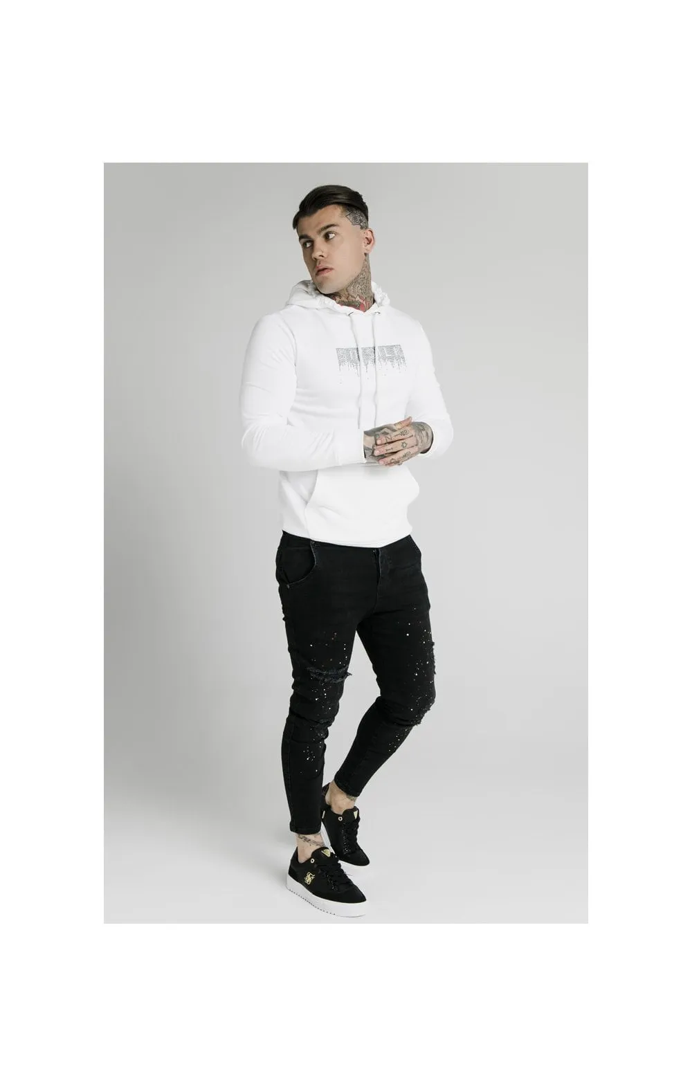 SikSilk Rhinestone Creep Overhead Hoodie – White sold by Siksilk product image thumbnail 3