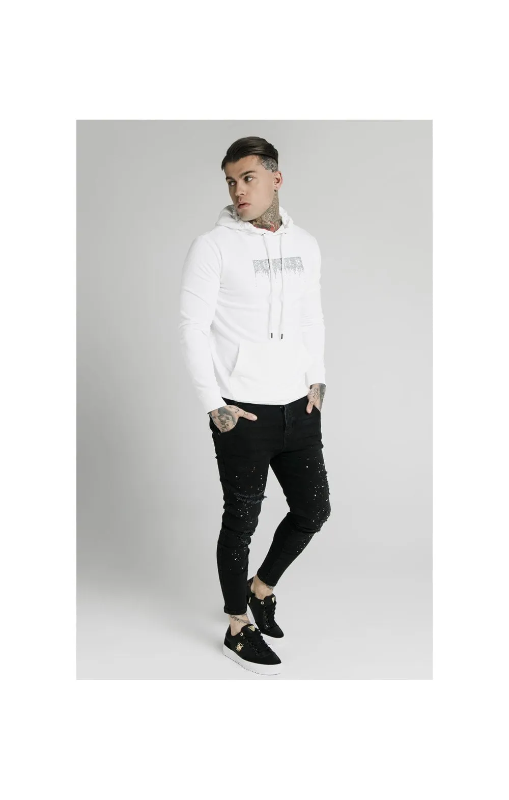 SikSilk Rhinestone Creep Overhead Hoodie – White sold by Siksilk product image thumbnail 4