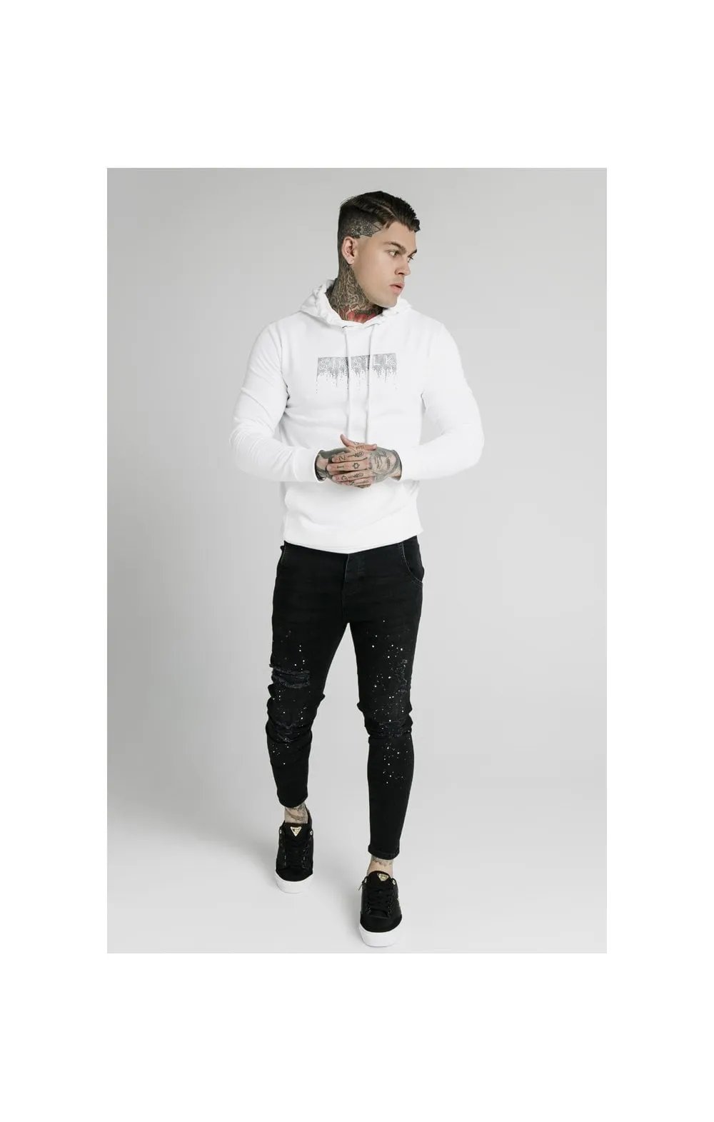 SikSilk Rhinestone Creep Overhead Hoodie – White sold by Siksilk product image thumbnail 5