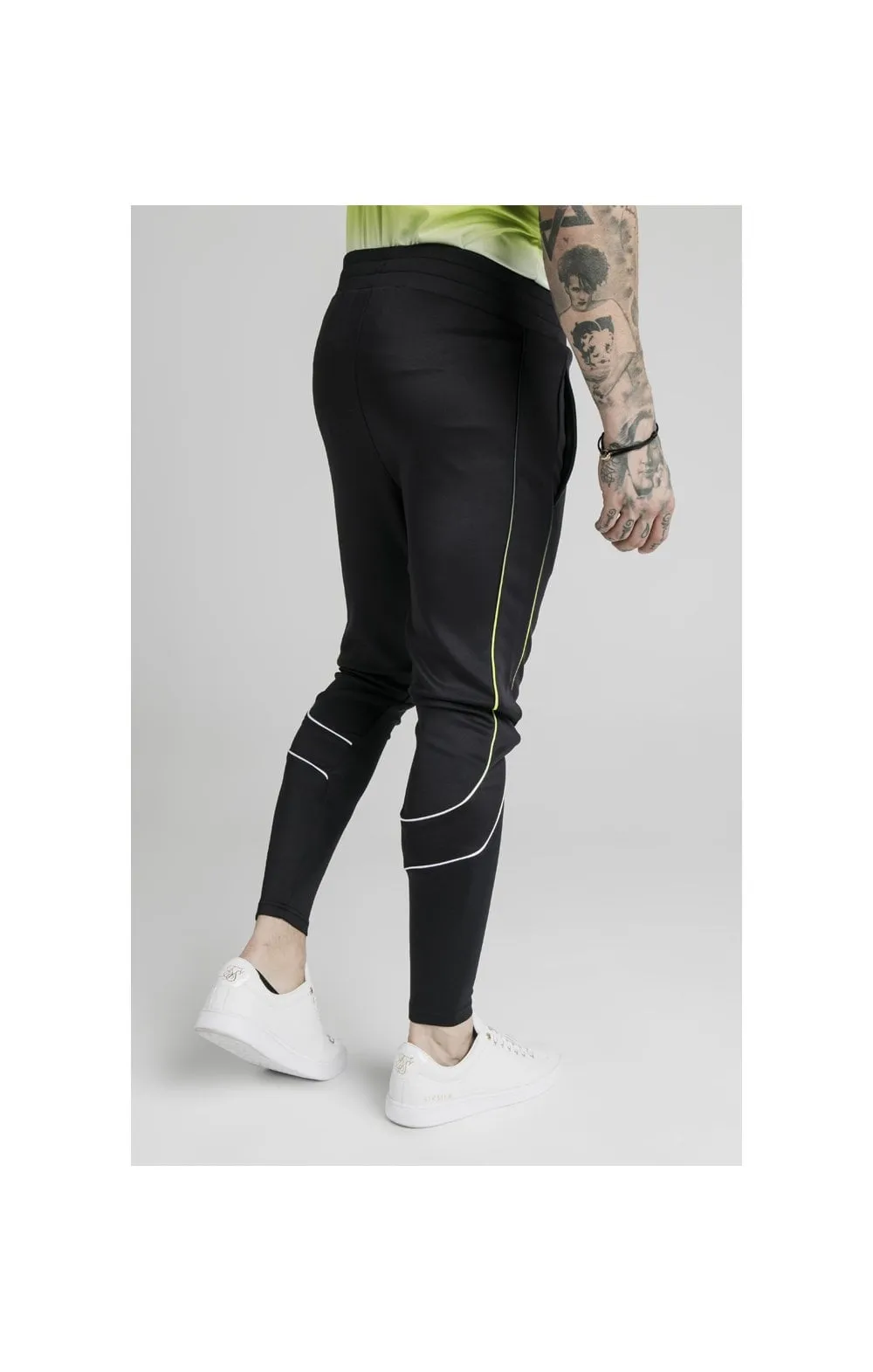 SikSilk Tri Fade Tape Track Pants - Black,Fluro & White sold by Siksilk product image thumbnail 4