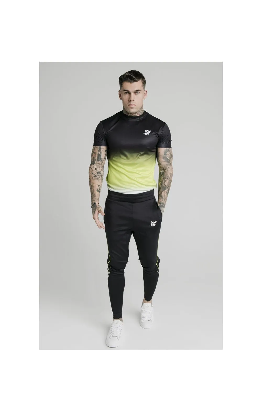 SikSilk Tri Fade Tape Track Pants - Black,Fluro & White sold by Siksilk product image thumbnail 5