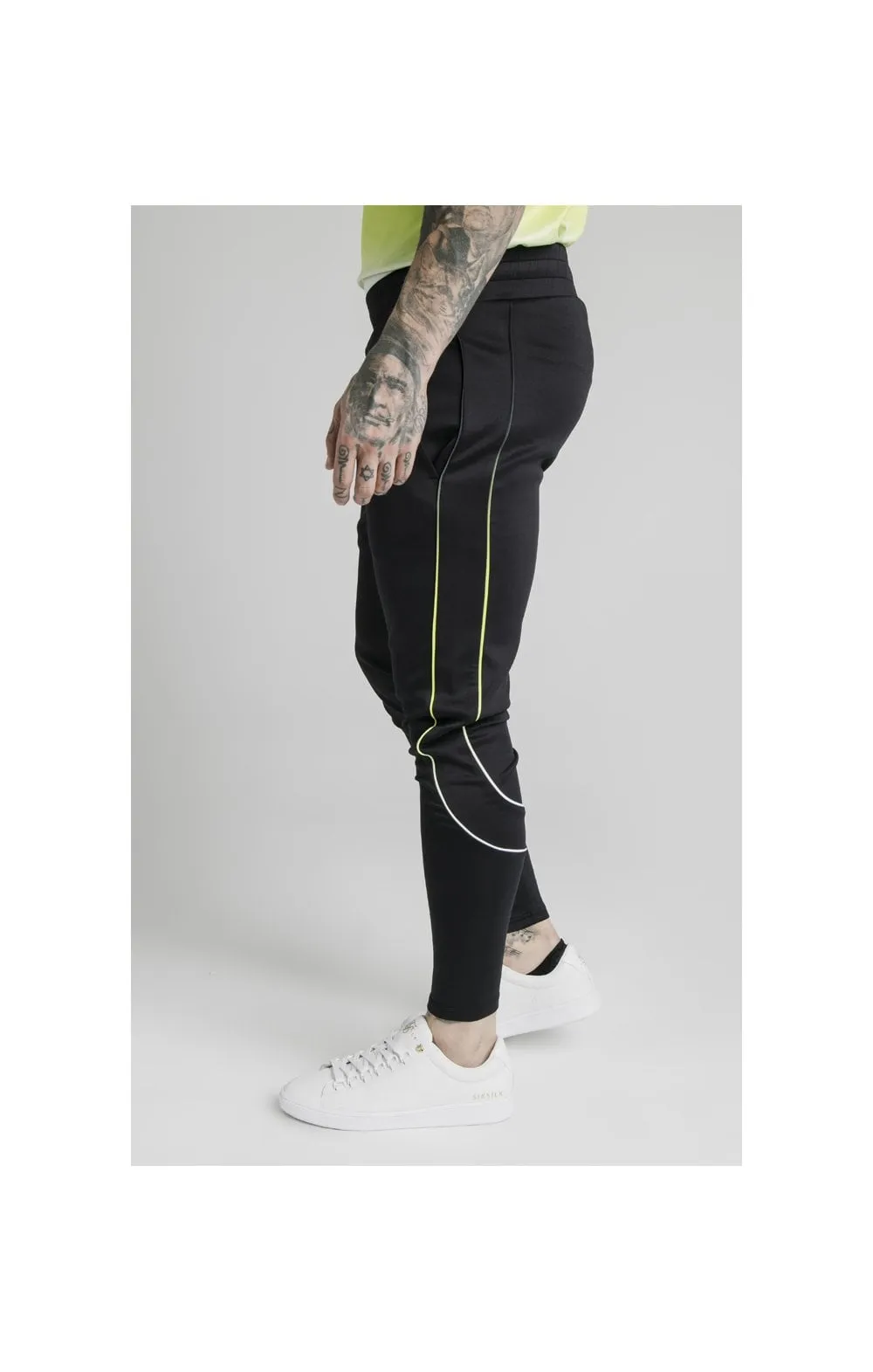 SikSilk Tri Fade Tape Track Pants - Black,Fluro & White sold by Siksilk product image thumbnail 2
