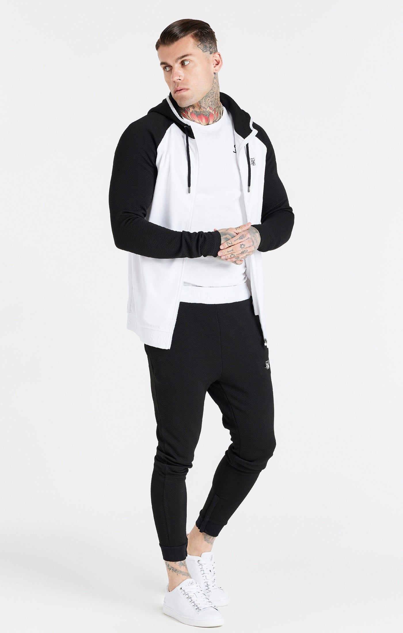 White Surface Zip Through Hoodie sold by Siksilk product image thumbnail 3