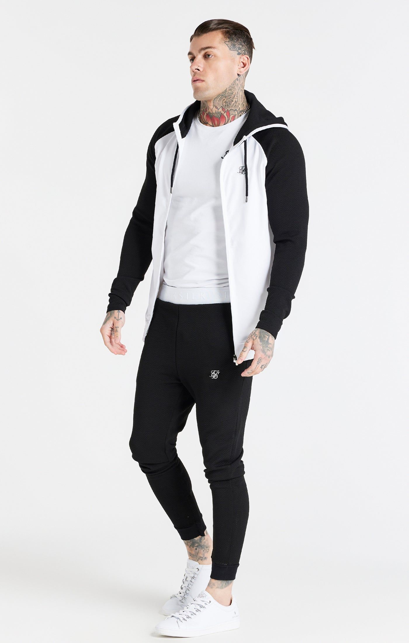 White Surface Zip Through Hoodie sold by Siksilk product image thumbnail 4