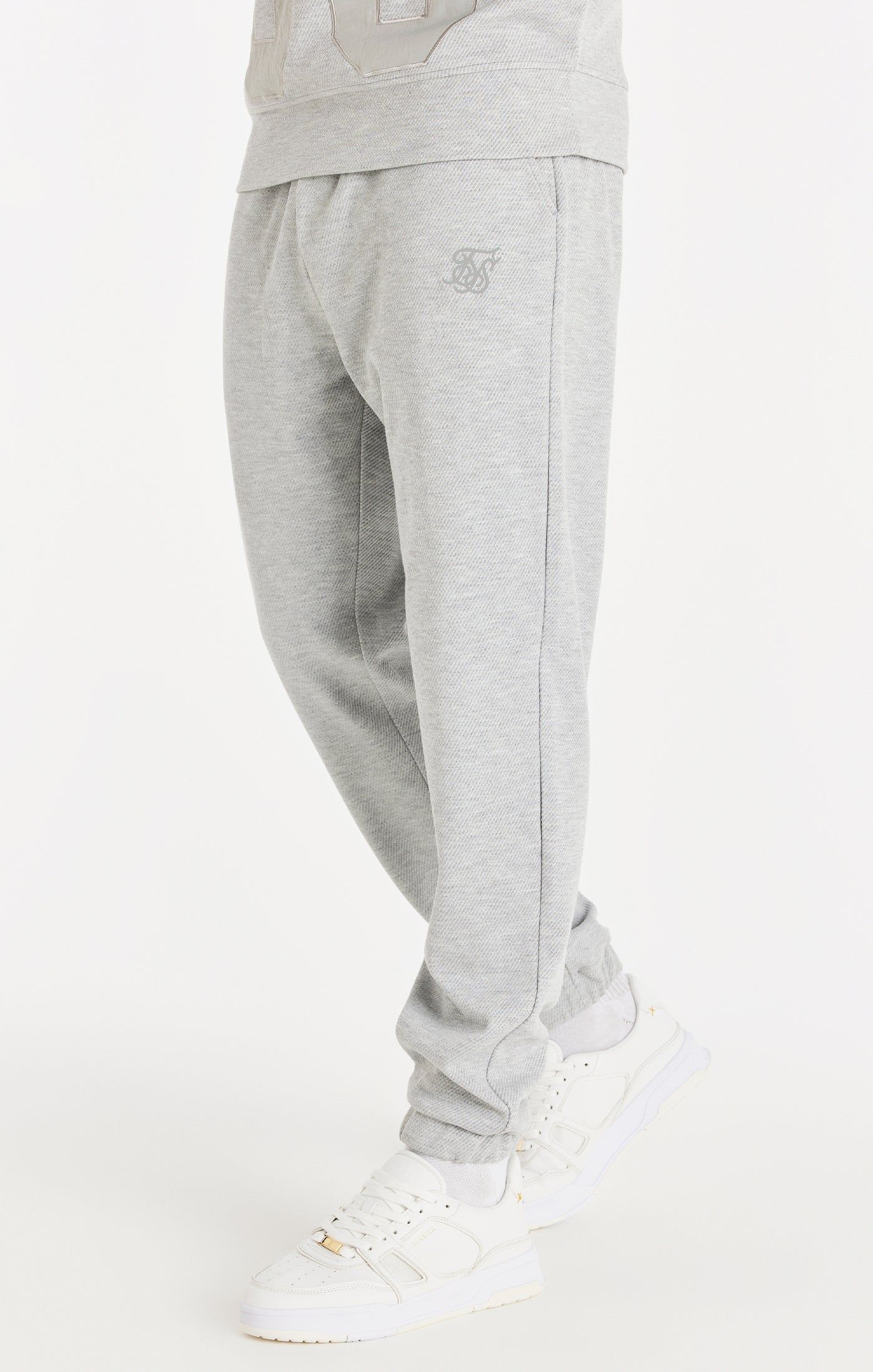 Grey Marl Textured Relaxed Jogger sold by Siksilk