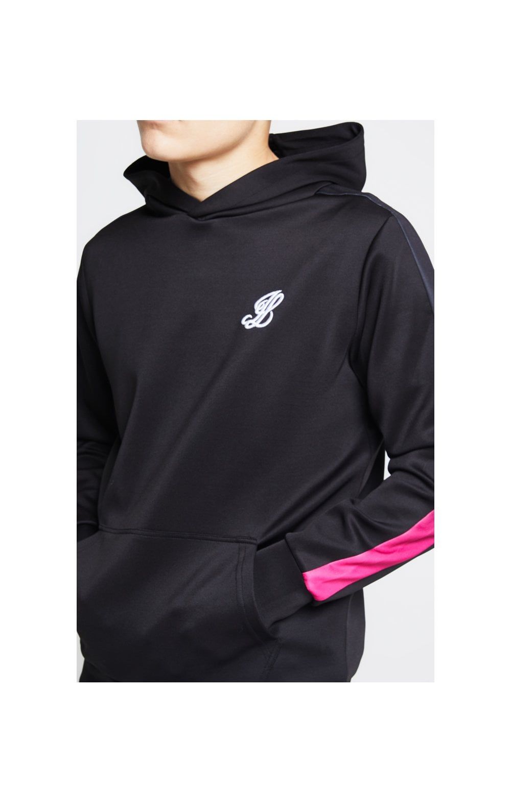 Illusive London Fade Panel Overhead Hoodie - Black & Pink sold by Siksilk product image thumbnail 3