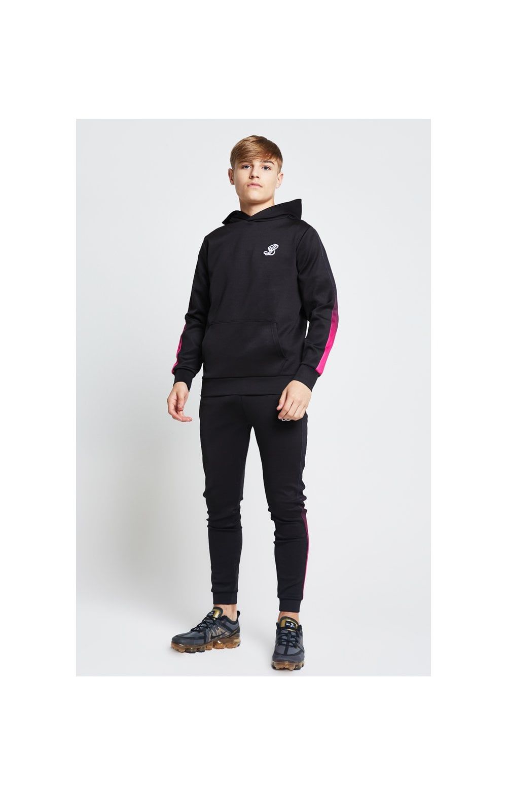 Illusive London Fade Panel Overhead Hoodie - Black & Pink sold by Siksilk product image thumbnail 5