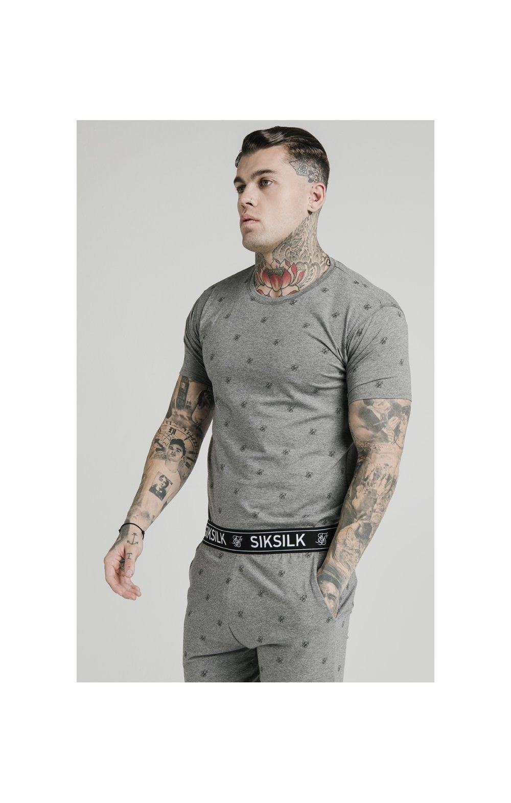 SikSilk Logo Lounge Tee – Black & Grey Marl 2 Pack - 1 Black tee & 1 Grey Marl Tee sold by Siksilk product image thumbnail 7