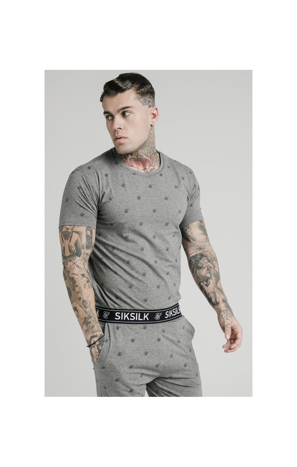 SikSilk Logo Lounge Tee – Black & Grey Marl 2 Pack - 1 Black tee & 1 Grey Marl Tee sold by Siksilk product image thumbnail 5