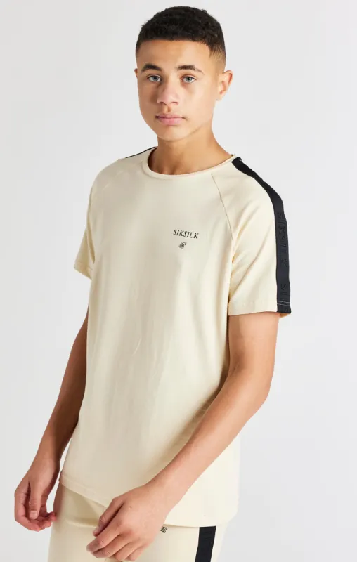 Boys Beige Taped Raglan T-Shirt sold by Siksilk