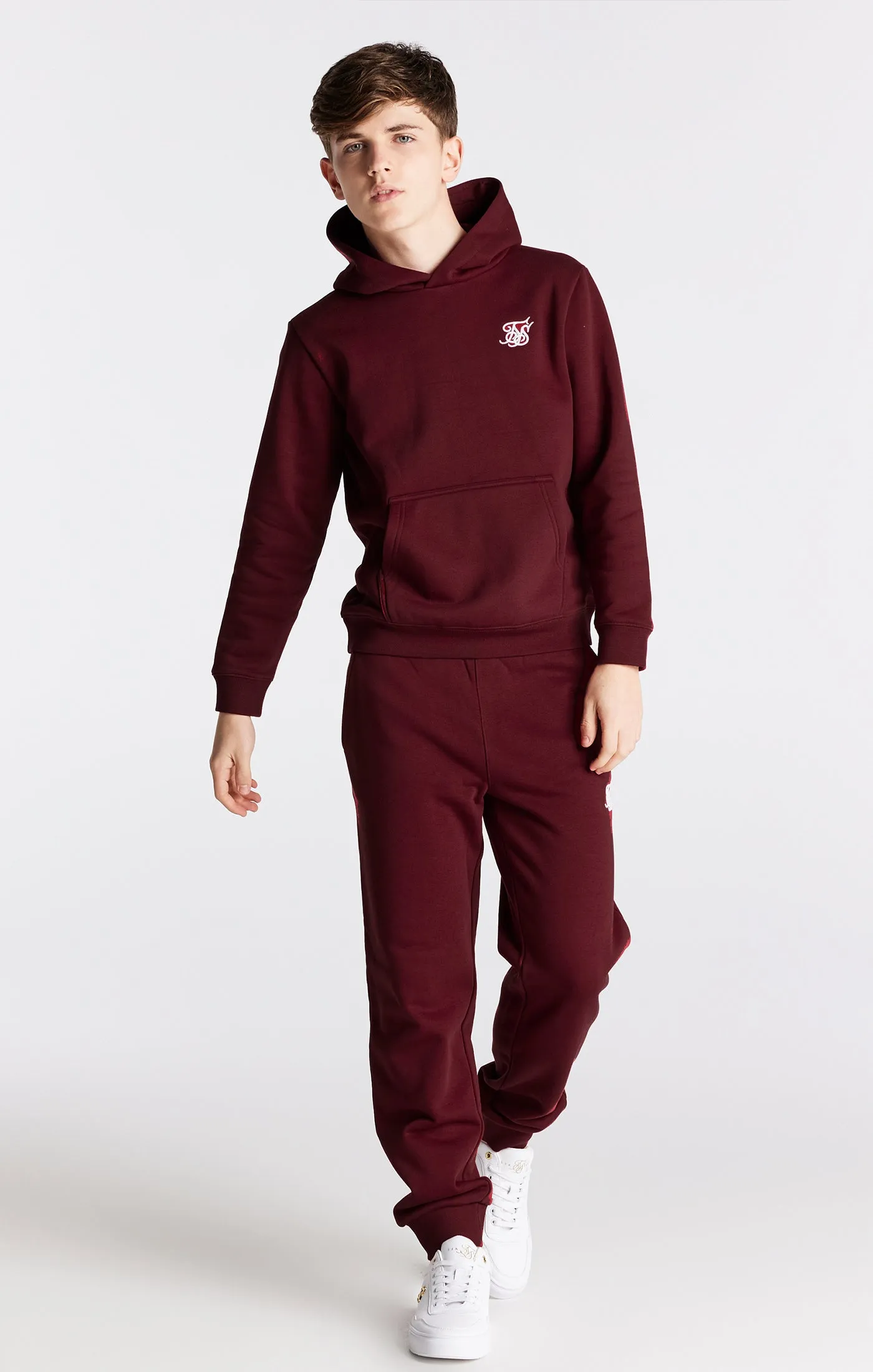 Boys Burgundy Essentials Cuffed Jogger sold by Siksilk product image thumbnail 4