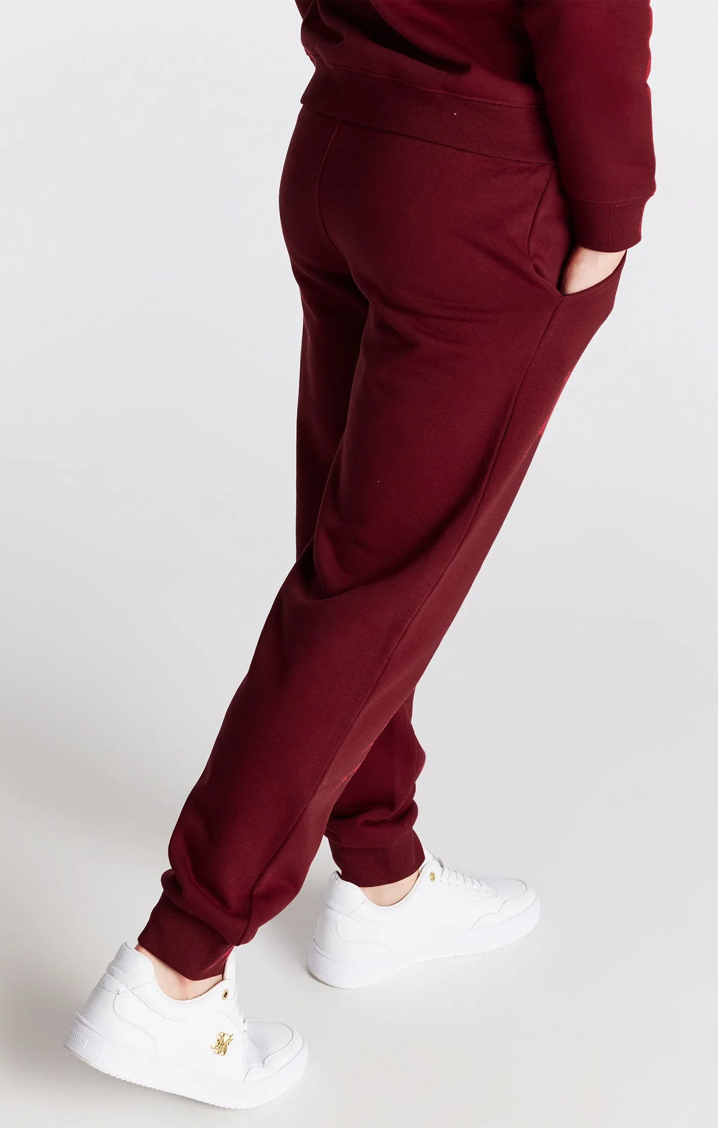 Boys Burgundy Essentials Cuffed Jogger sold by Siksilk product image thumbnail 3