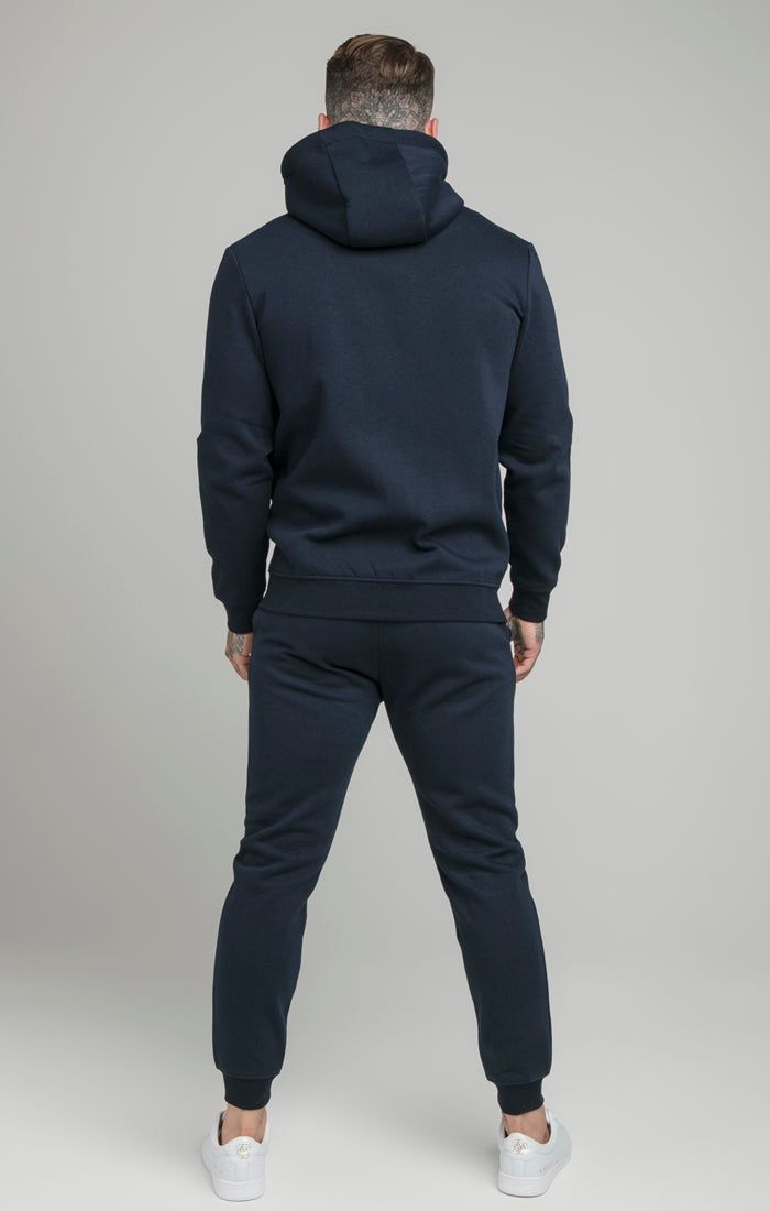 Navy Zip Through Funnel Neck Hoodie sold by Siksilk product image thumbnail 5