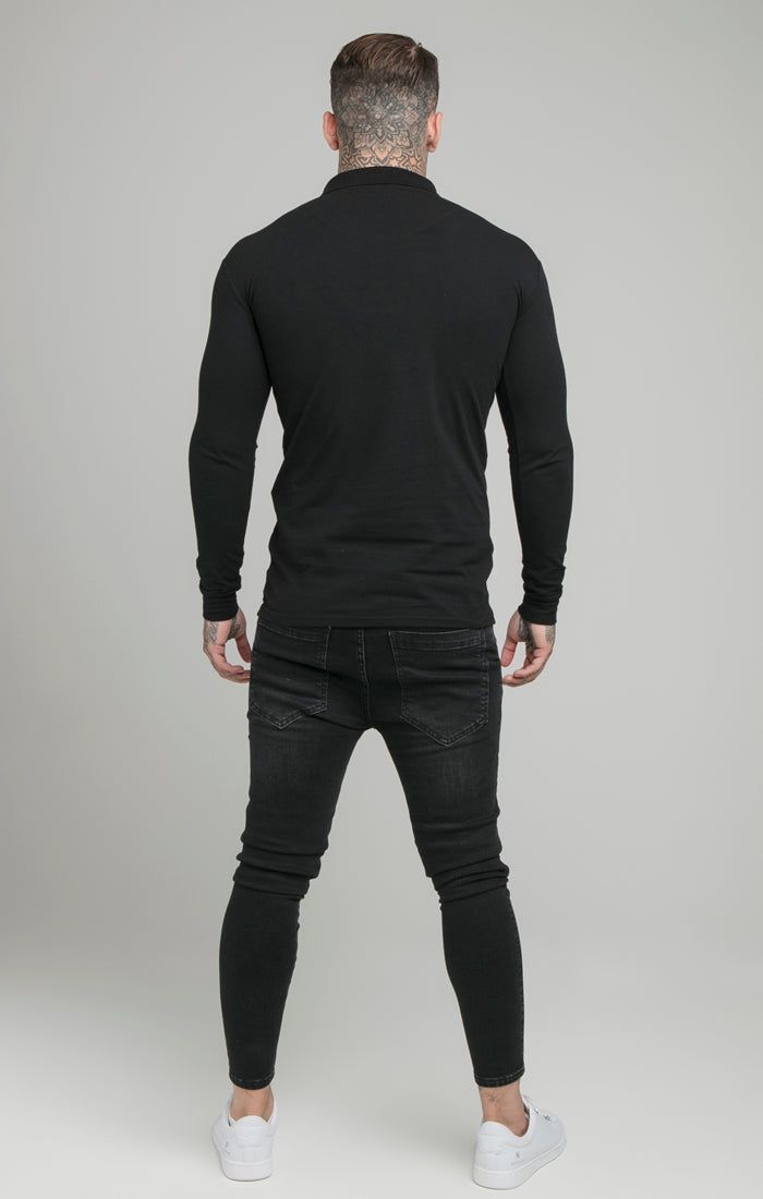Black Opulent Zip Polo Shirt sold by Siksilk product image thumbnail 7