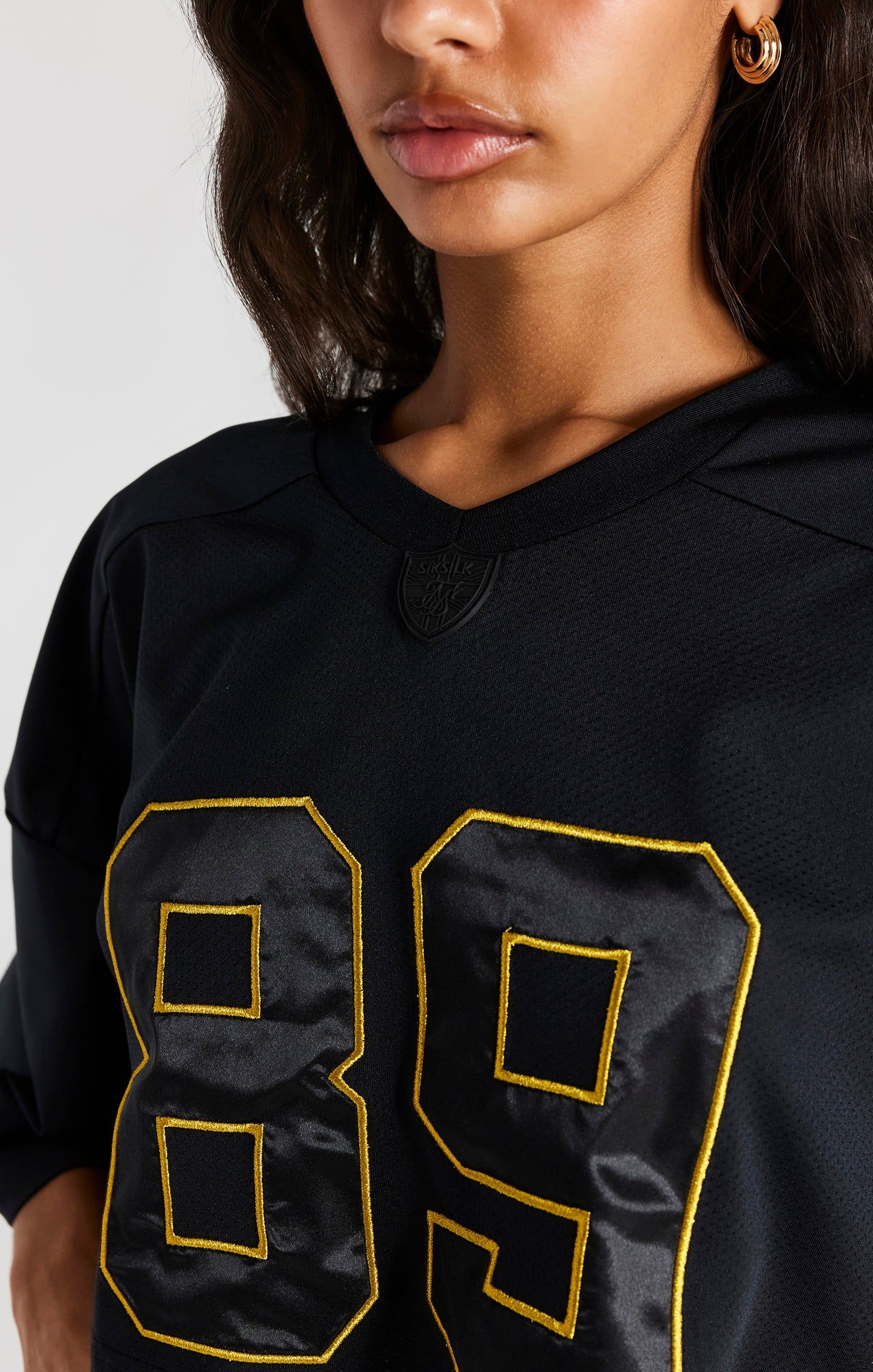 Black Crop Retro Football Jersey sold by Siksilk product image thumbnail 3