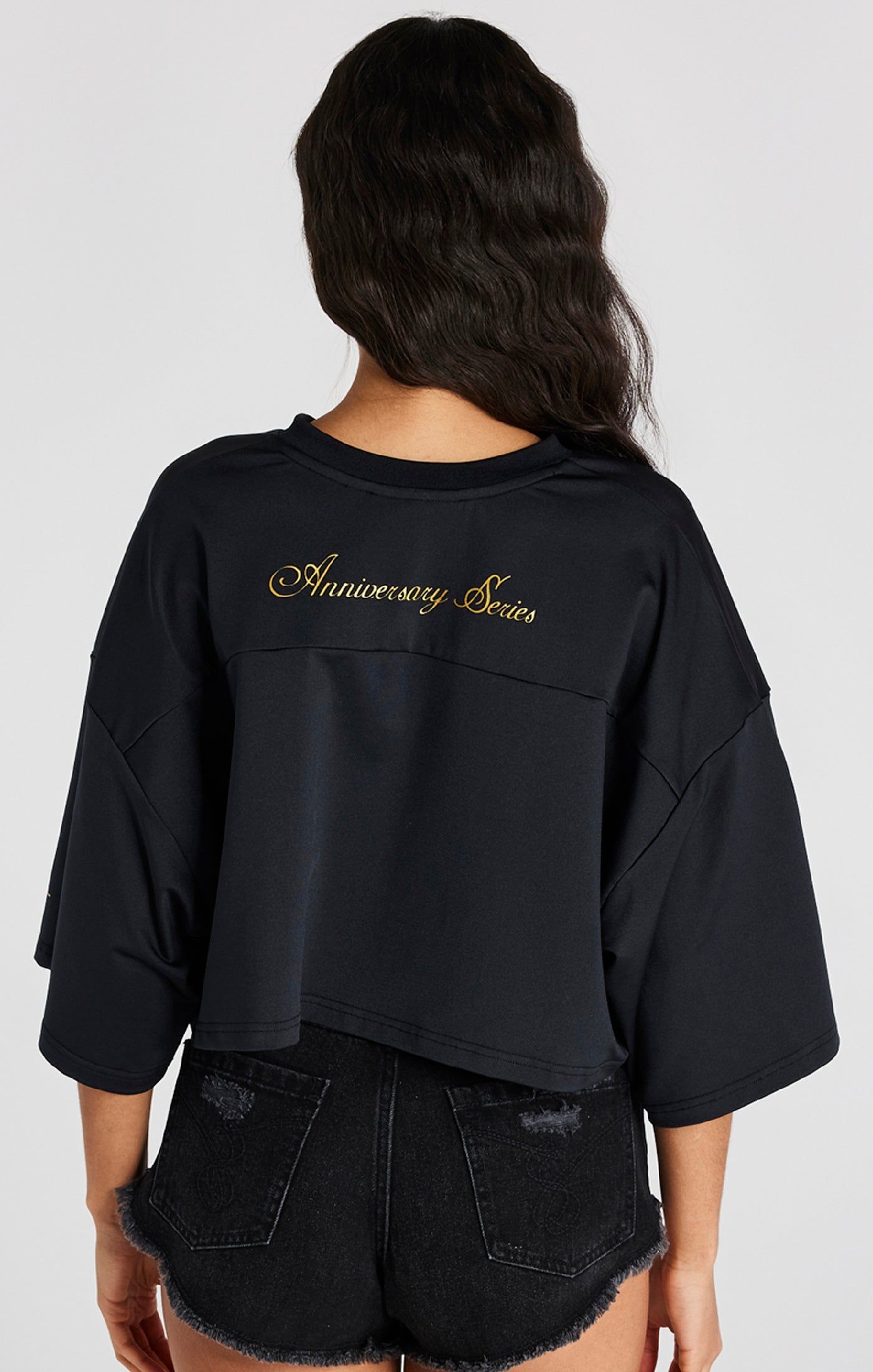 Black Crop Retro Football Jersey sold by Siksilk product image thumbnail 7