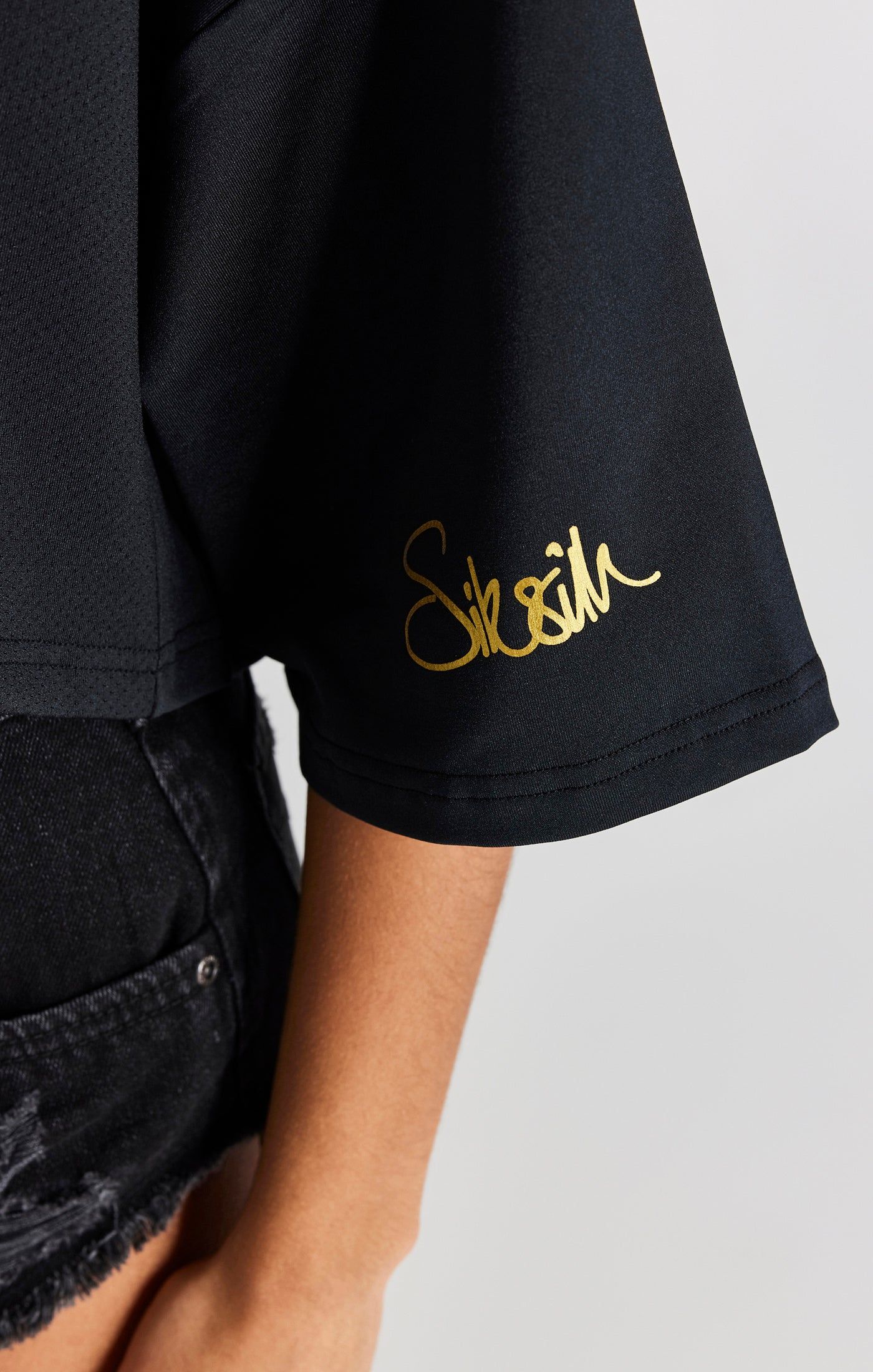 Black Crop Retro Football Jersey sold by Siksilk product image thumbnail 8