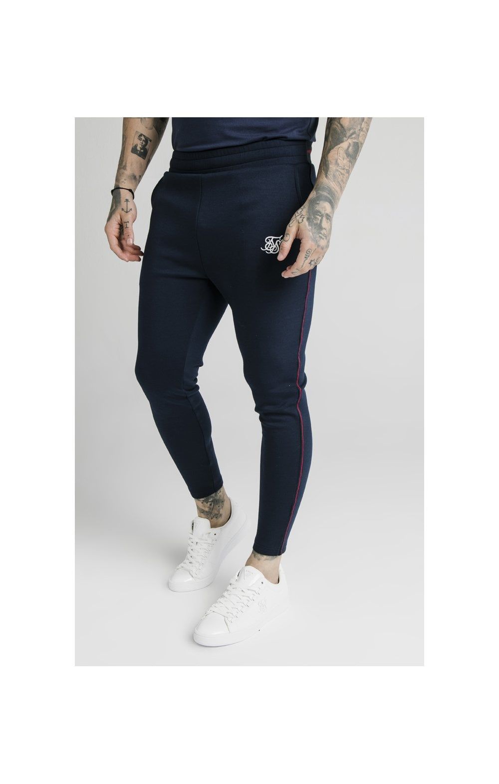 SikSilk Exposed Tape Jogger - Navy sold by Siksilk