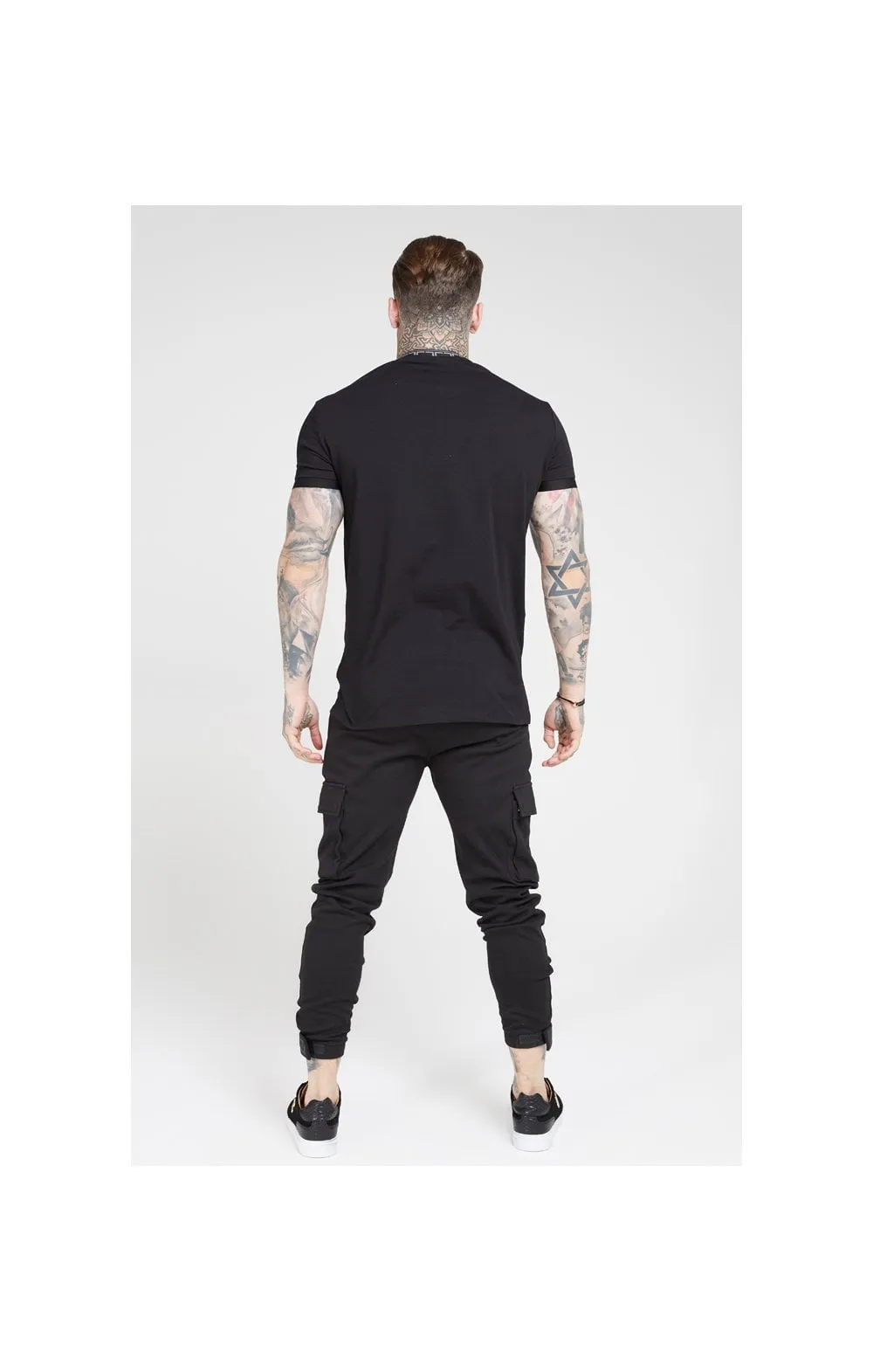 SikSilk Tape Collar Cuff Tee - Black sold by Siksilk product image thumbnail 5