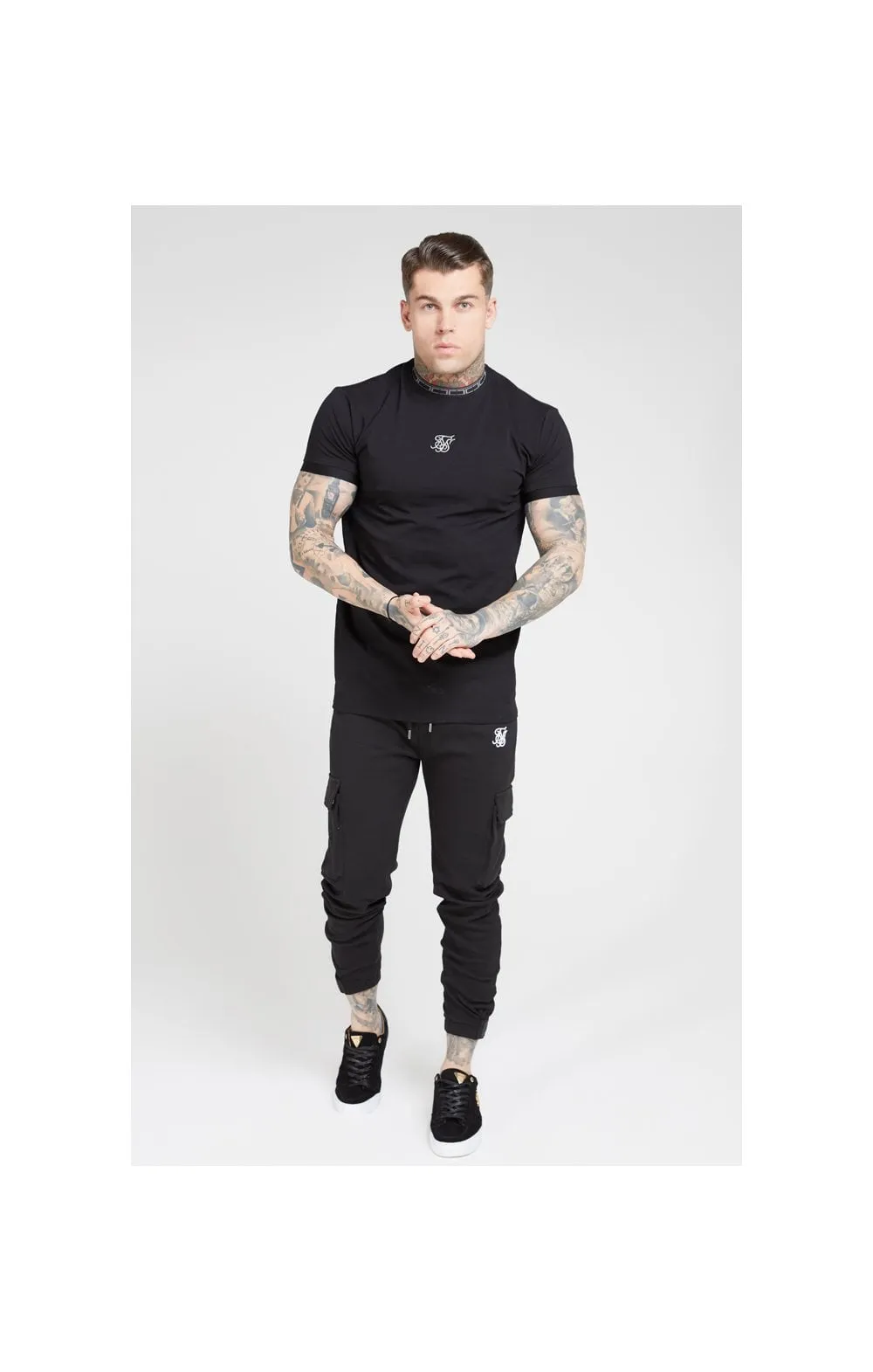 SikSilk Tape Collar Cuff Tee - Black sold by Siksilk product image thumbnail 3