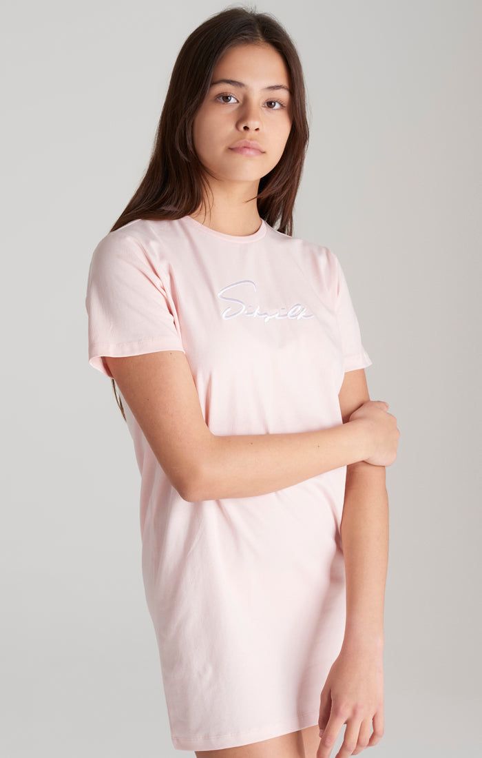 Girls Pink Signature T-Shirt Dress sold by Siksilk product image thumbnail 3