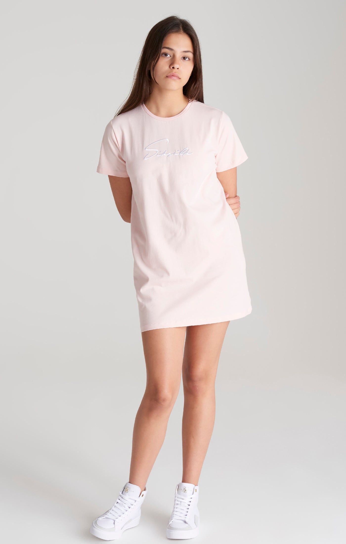 Girls Pink Signature T-Shirt Dress sold by Siksilk