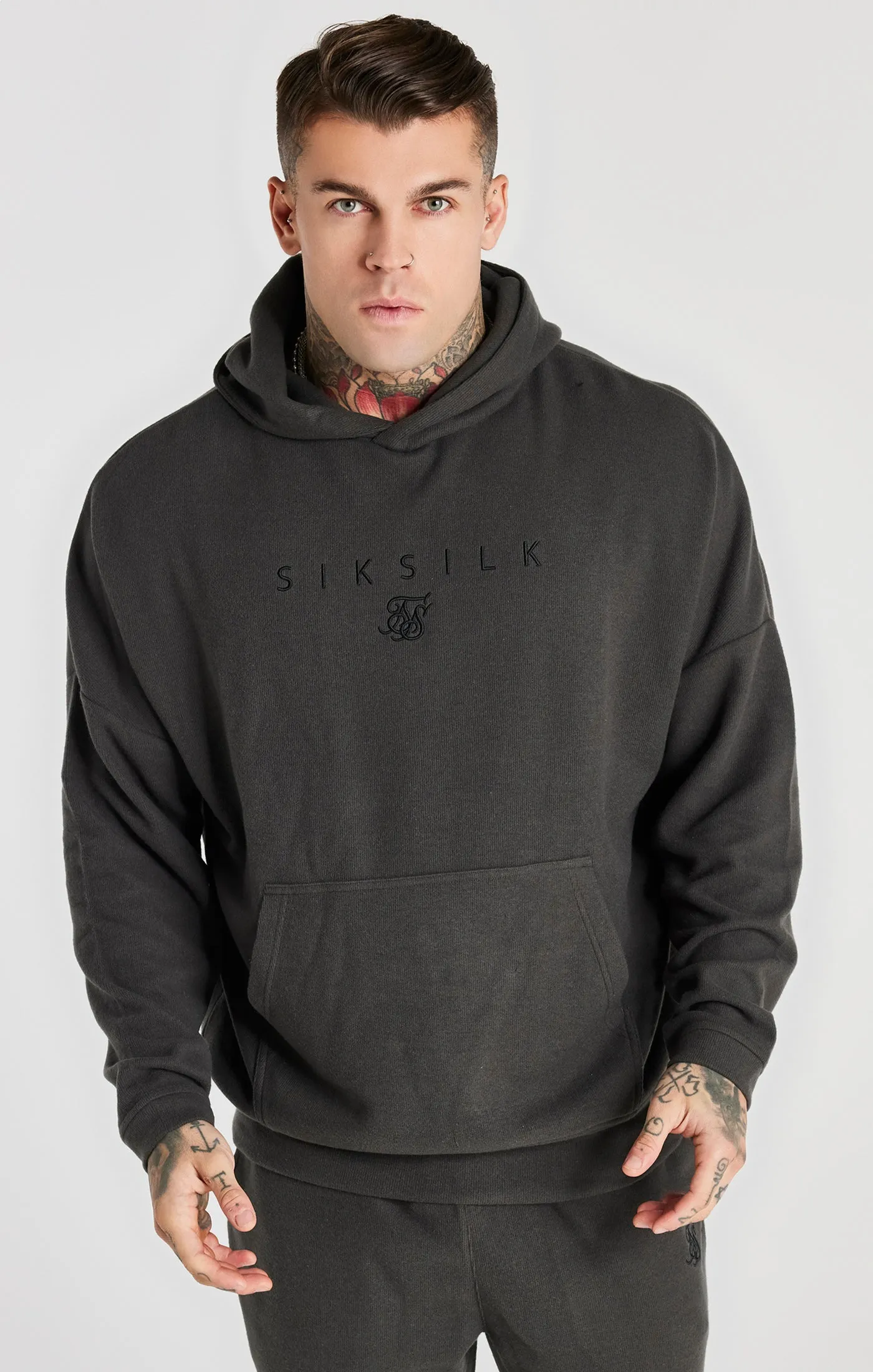 Grey Overhead Rib Hoodie sold by Siksilk